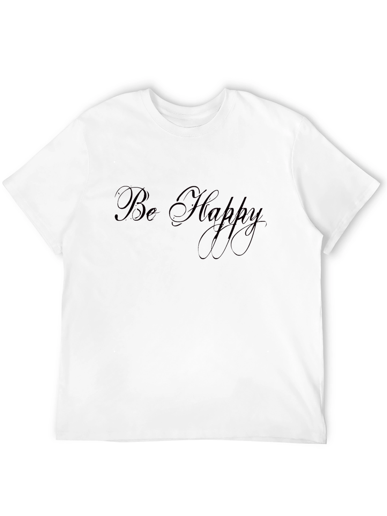 Be Happy Black Graphic T-Shirt