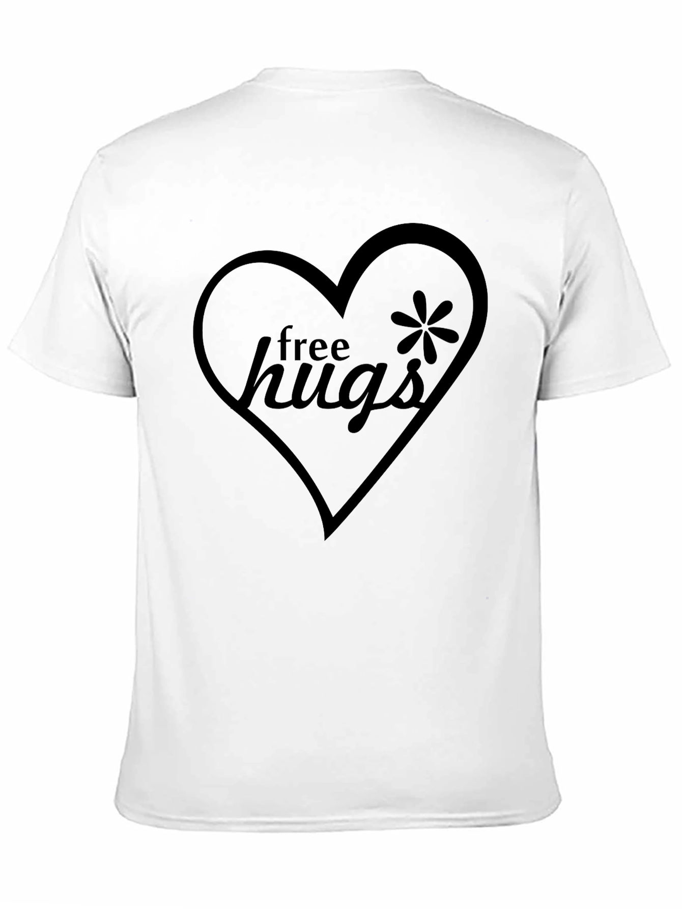 Free Hugs Heart Graphic Black T-Shirt