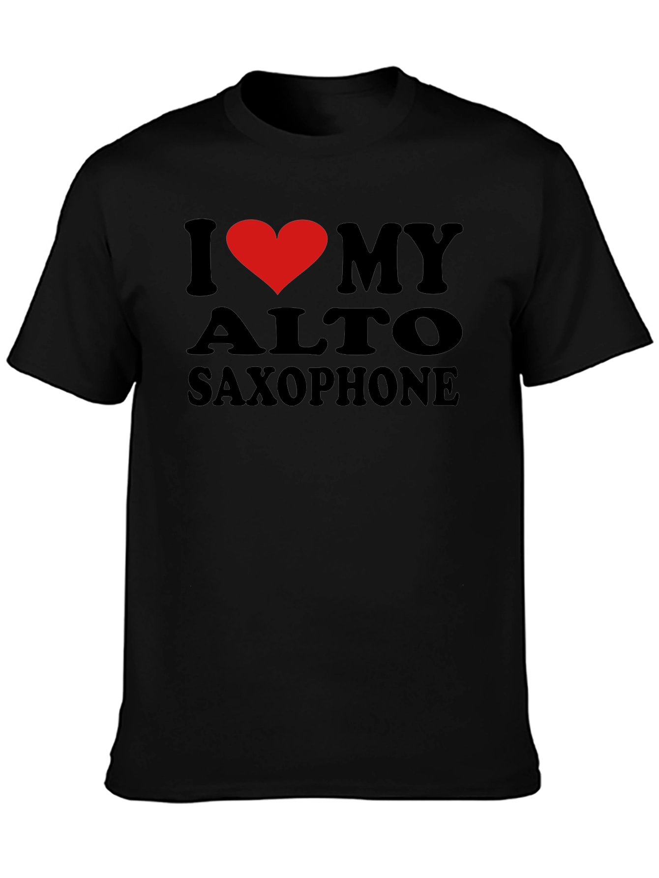 I Love My Alto Saxophone Black T-Shirt