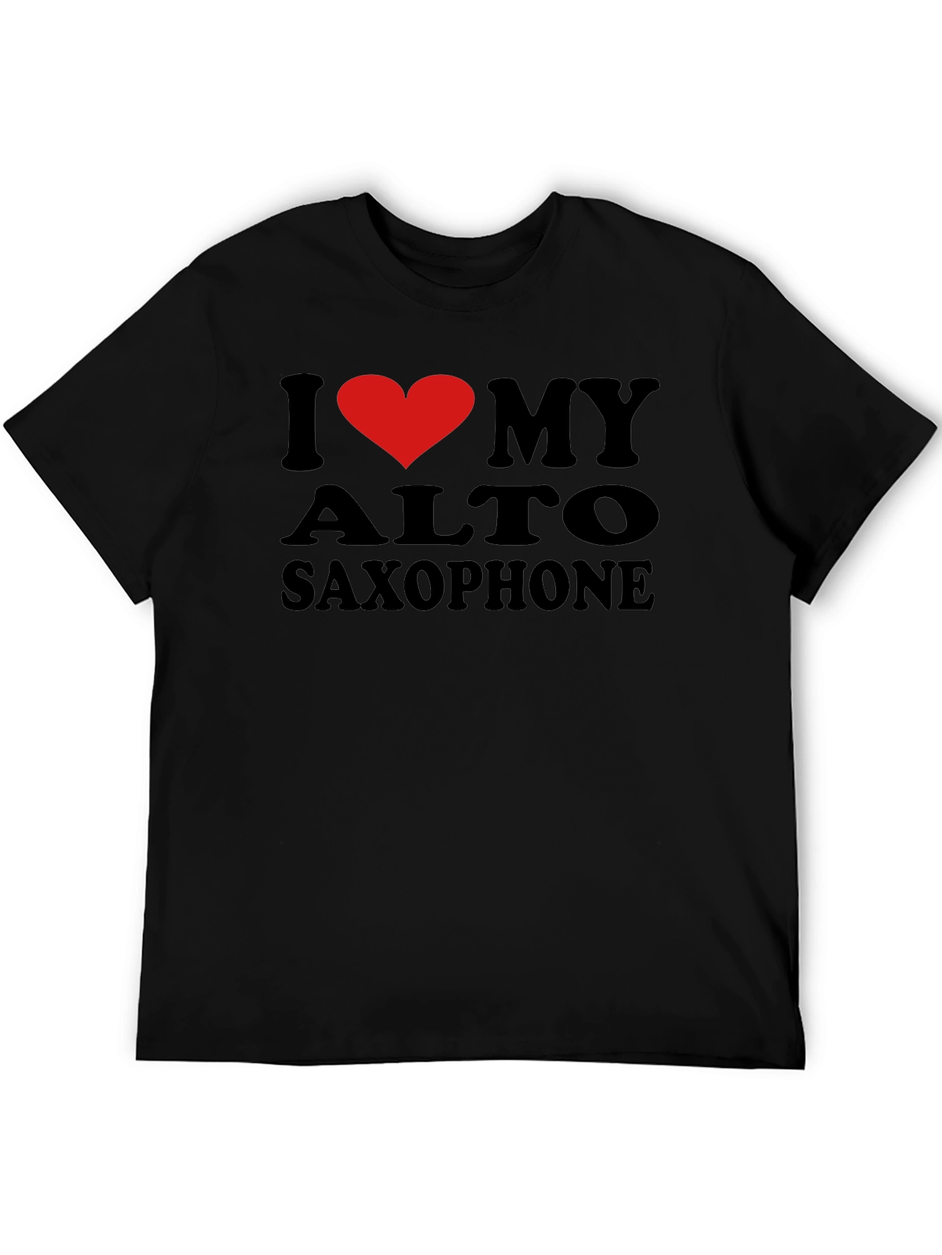 I Love My Alto Saxophone Black T-Shirt