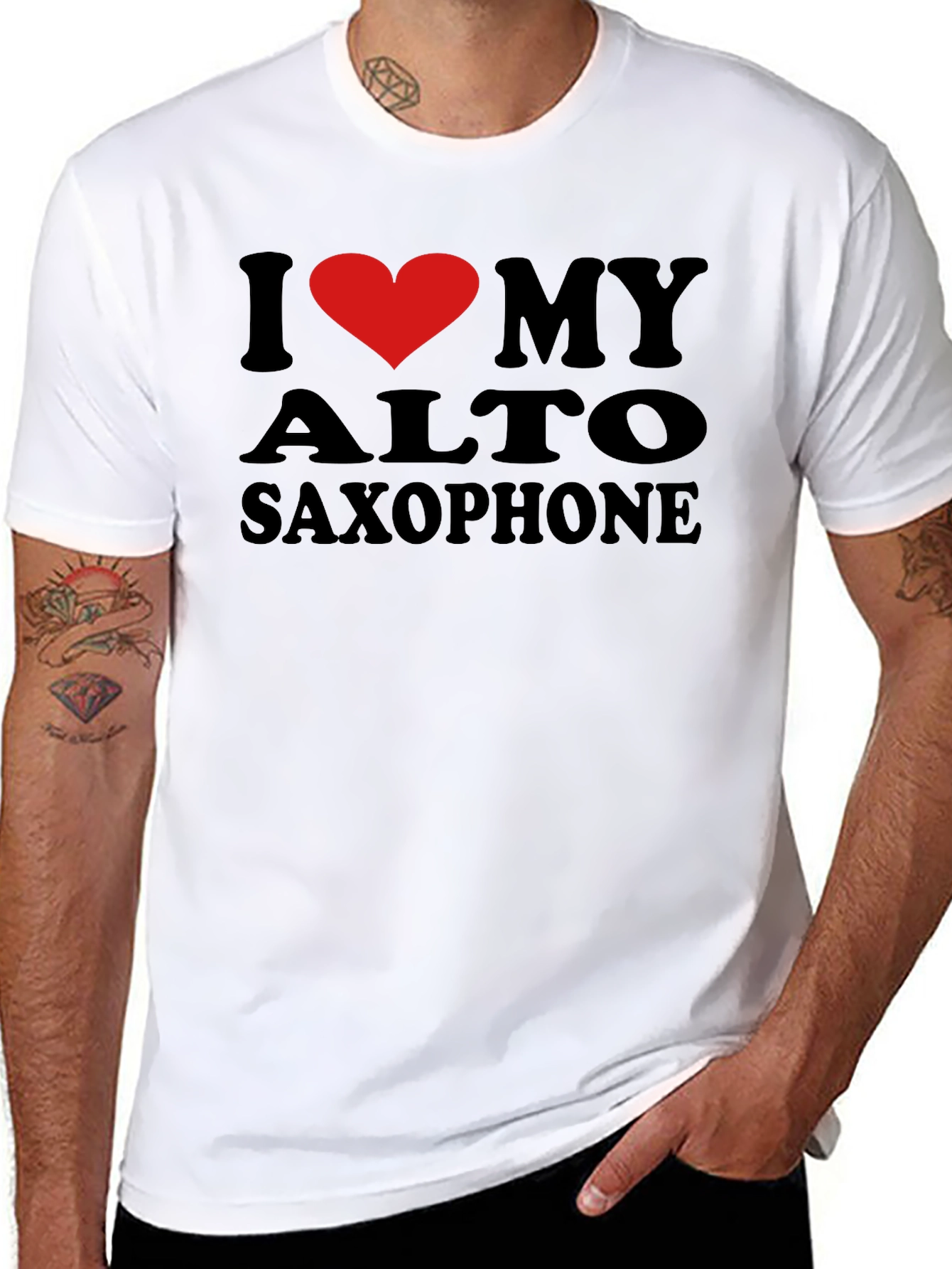 I Love My Alto Saxophone Black T-Shirt