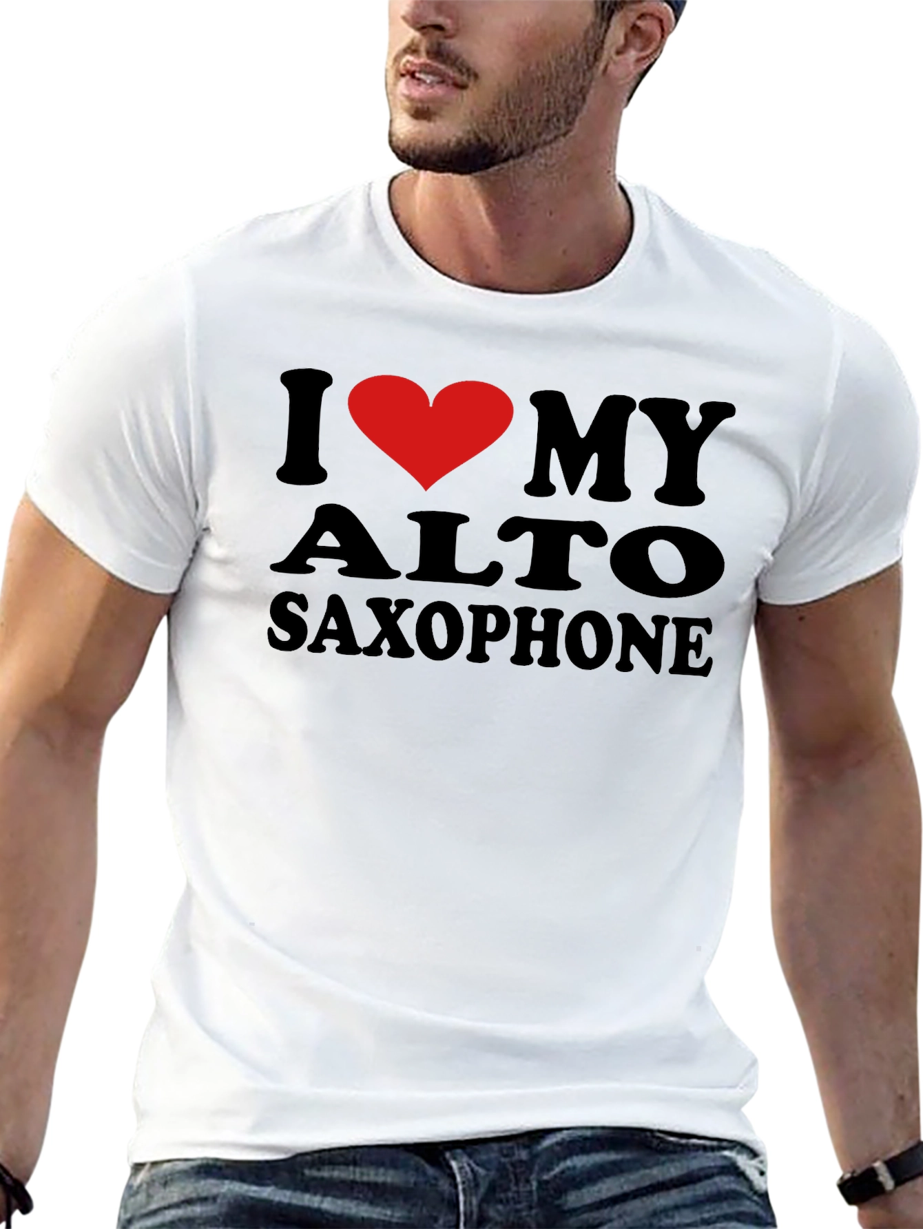 I Love My Alto Saxophone Black T-Shirt