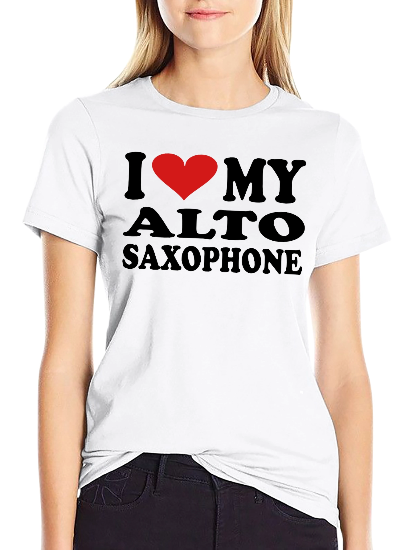 I Love My Alto Saxophone Black T-Shirt
