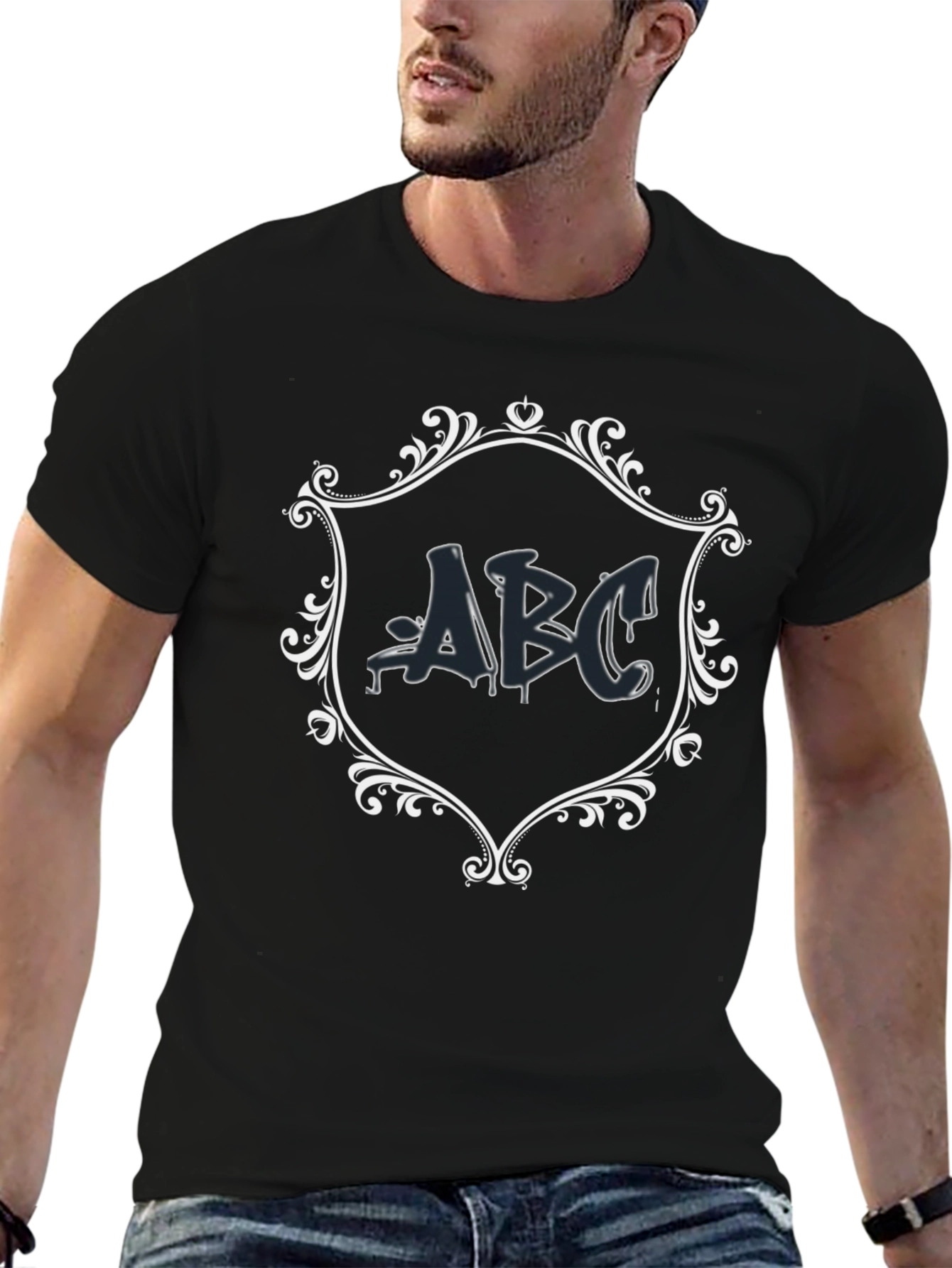 ABC Graphic Tee - Mens Black Casual T-Shirt