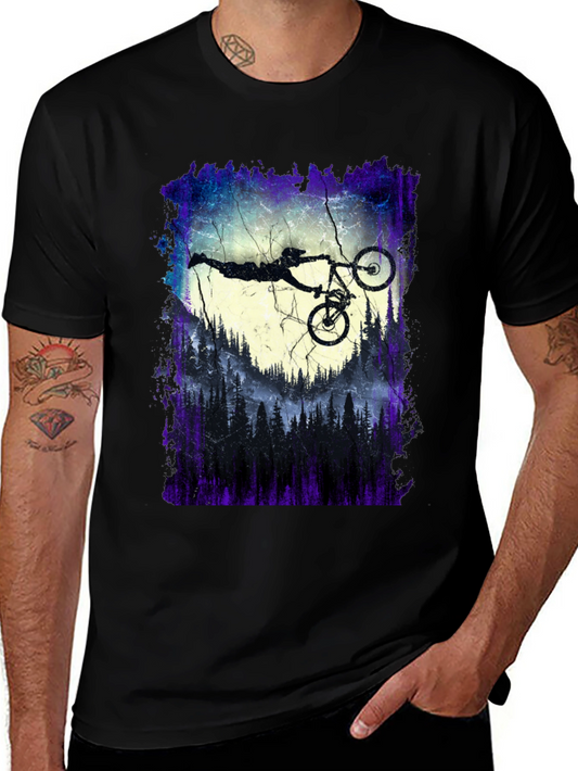 Mountain Biker Silhouette Graphic Tee