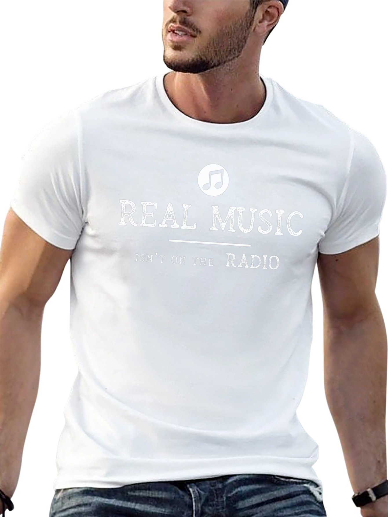 Real Music T-Shirt - Black Crew Neck Tee
