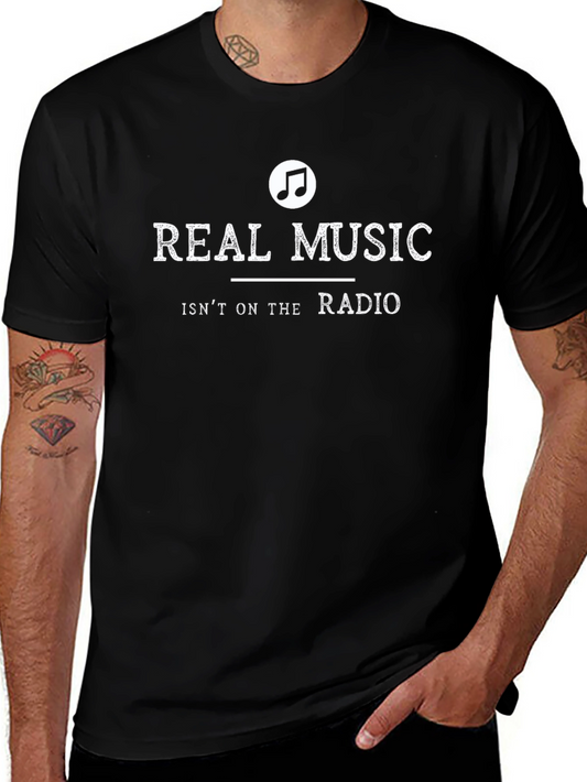Real Music T-Shirt - Black Crew Neck Tee