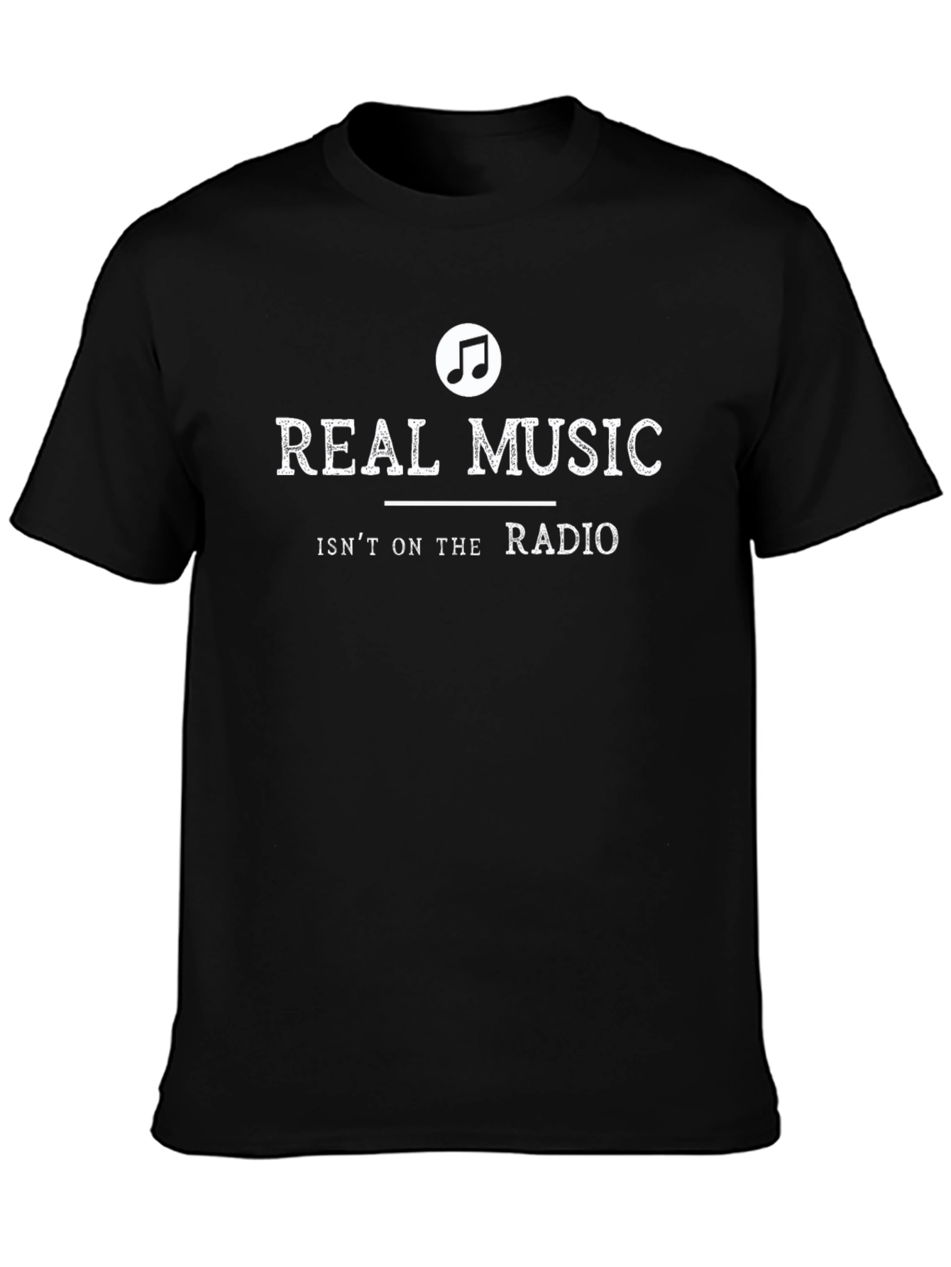 Real Music T-Shirt - Black Crew Neck Tee
