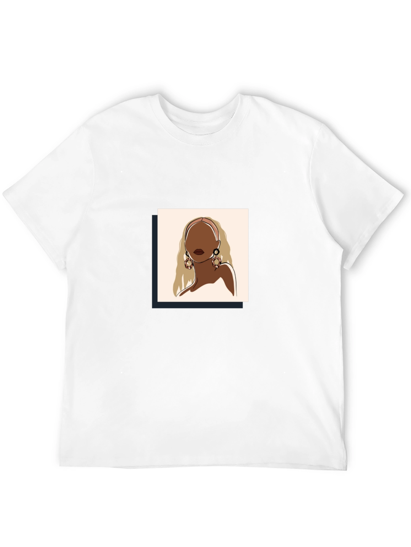 Abstract Woman Graphic Tee - Black Cotton Blend