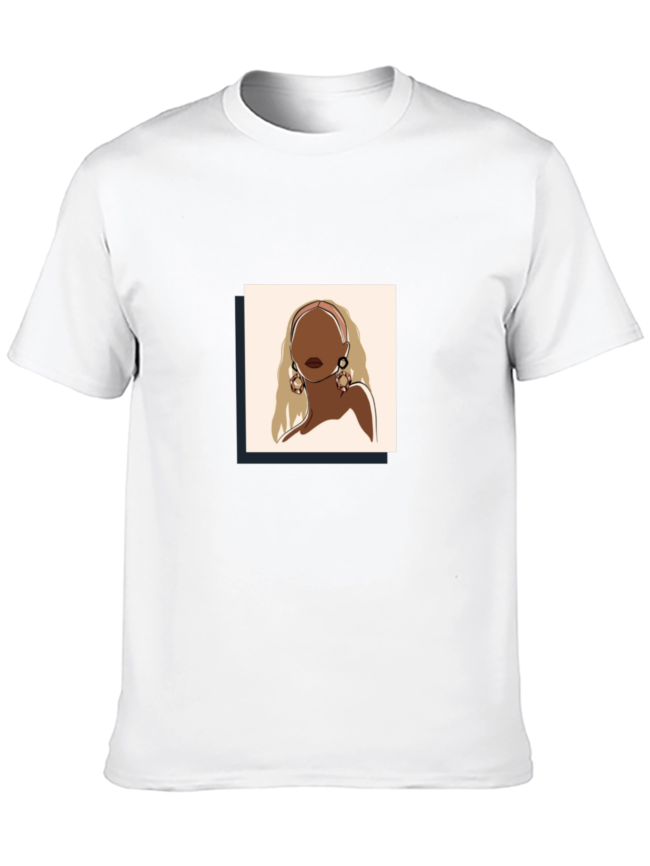 Abstract Woman Graphic Tee - Black Cotton Blend