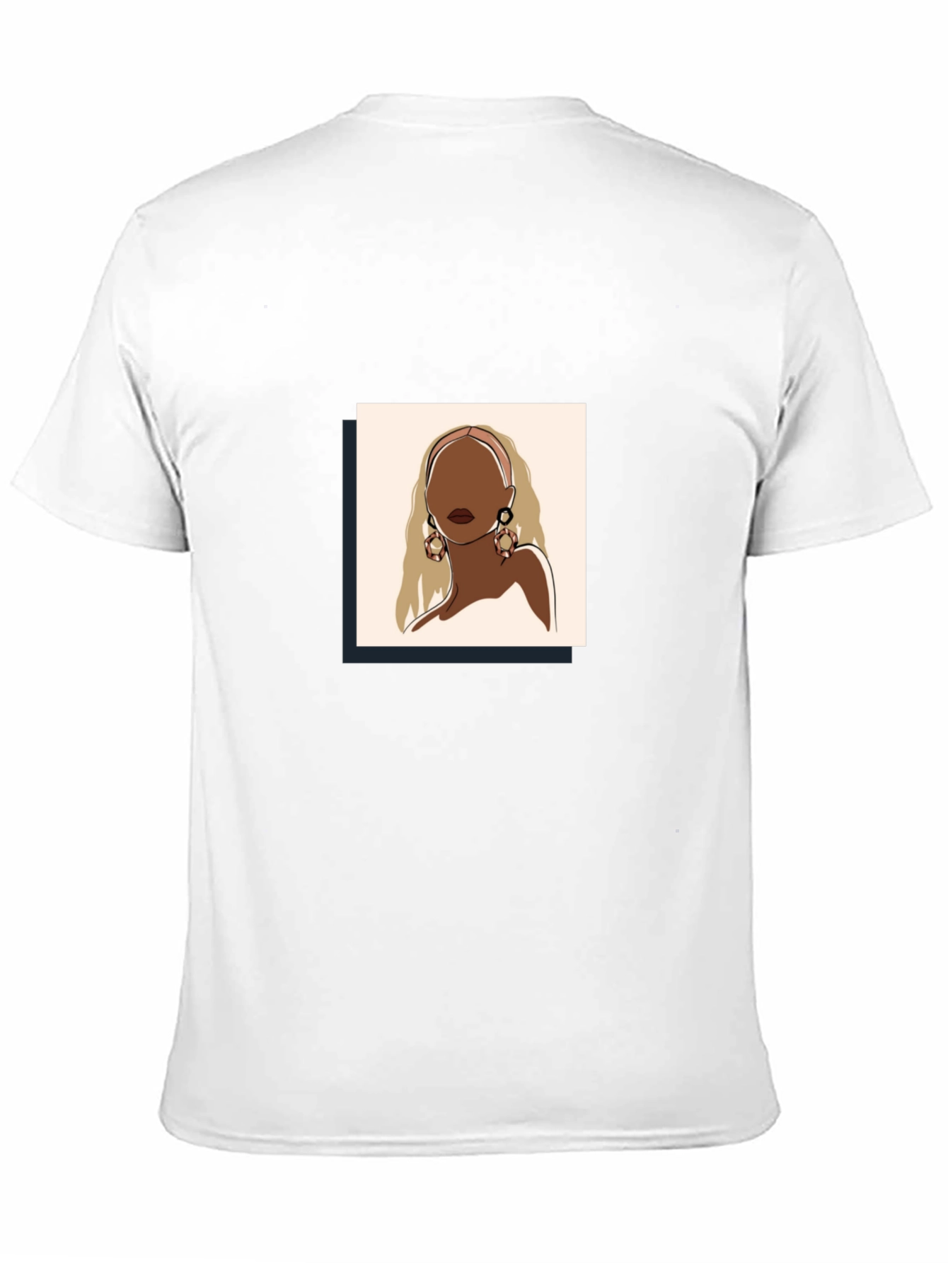 Abstract Woman Graphic Tee - Black Cotton Blend