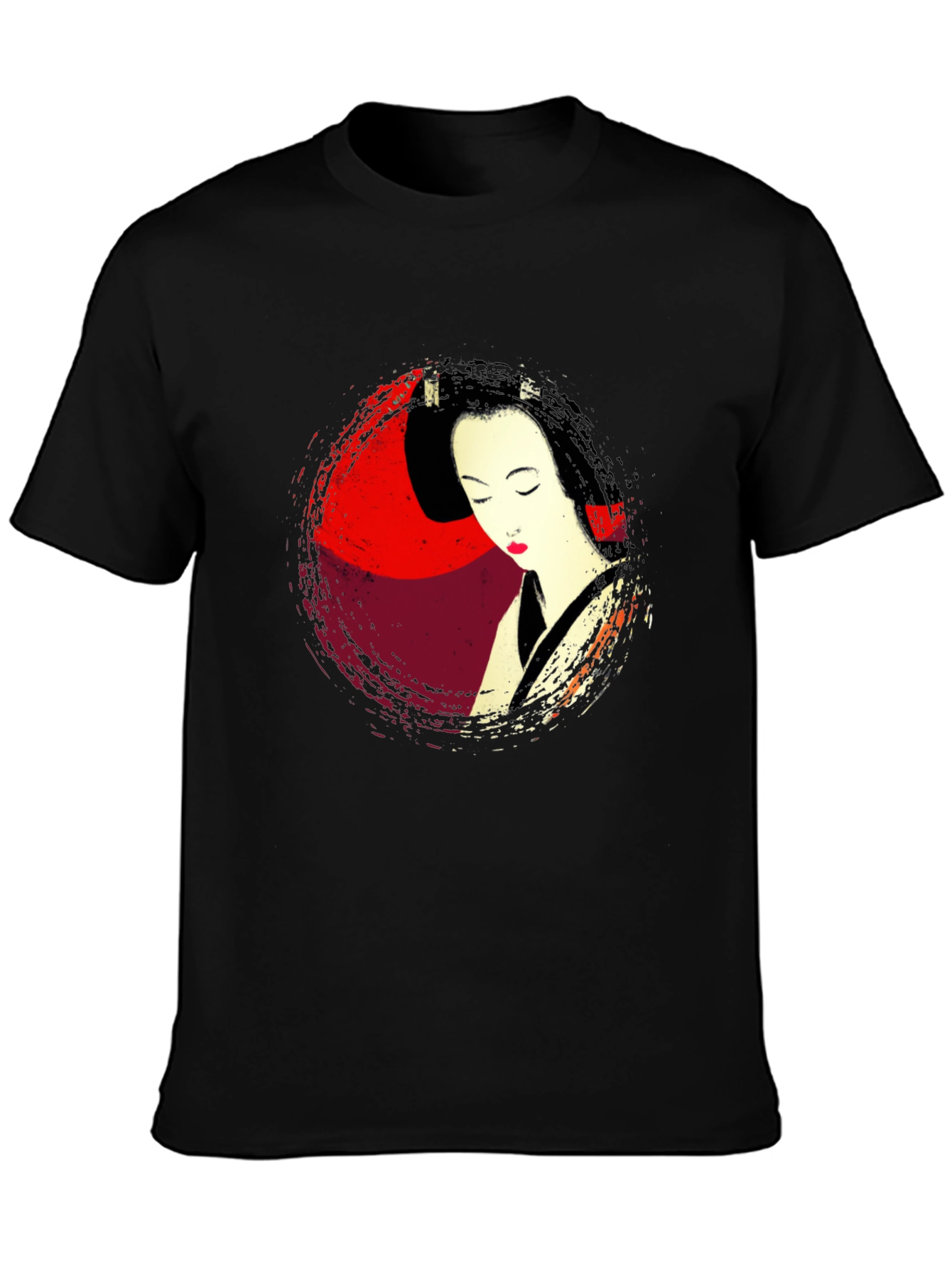 Geisha Graphic Print Mens T-Shirt