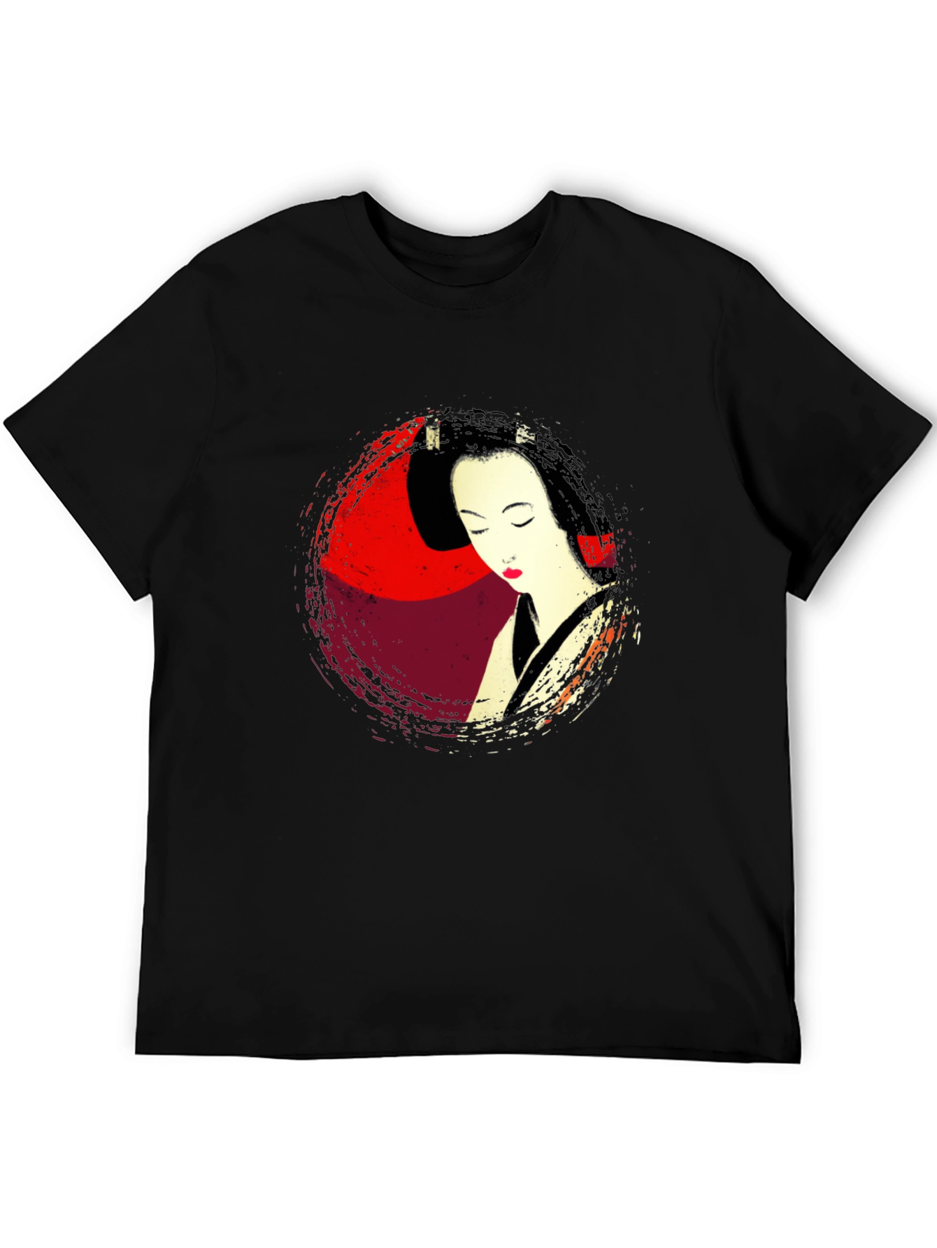 Geisha Graphic Print Mens T-Shirt