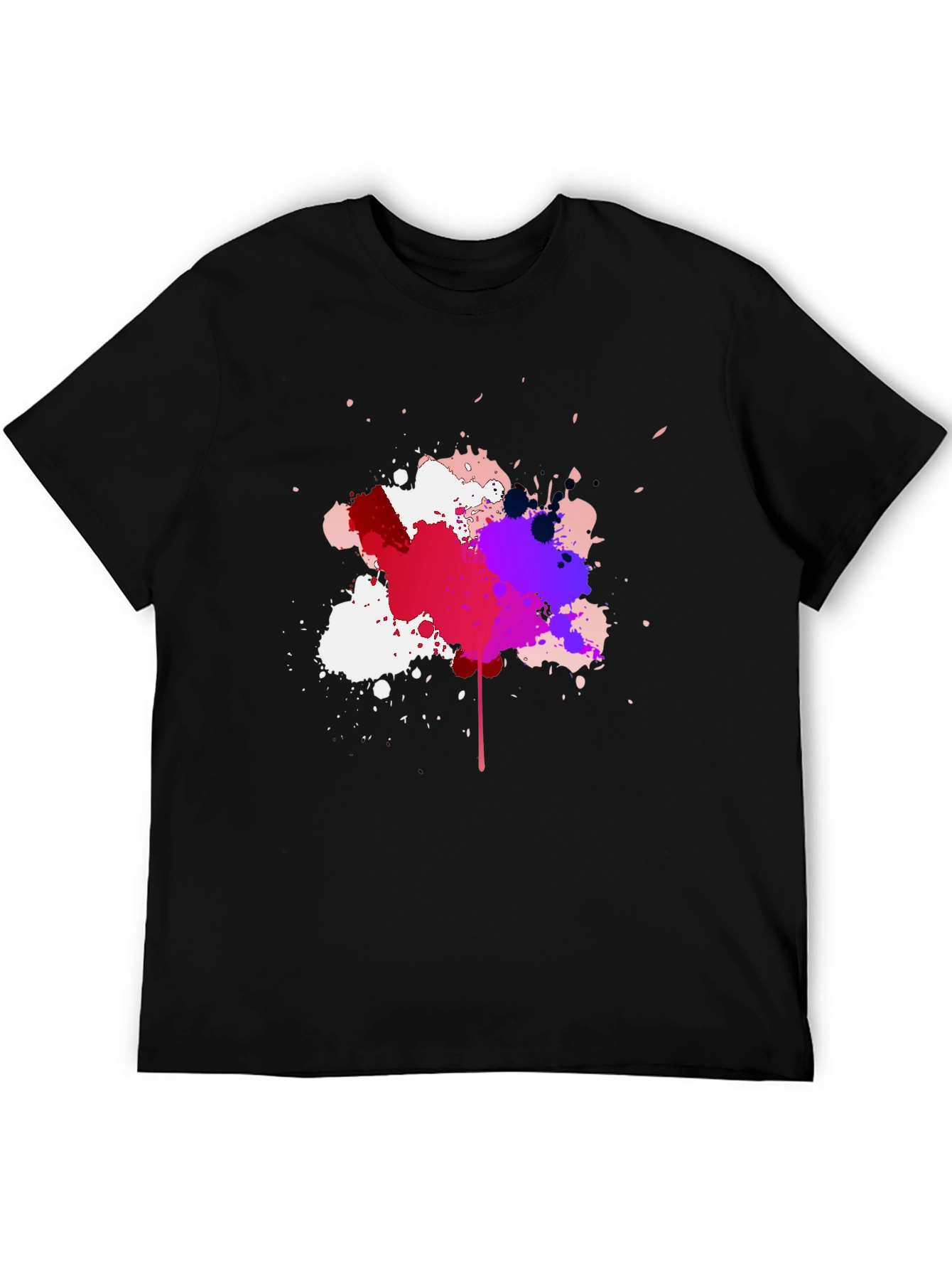 Abstract Splatter T-Shirt - Mens Black Tee