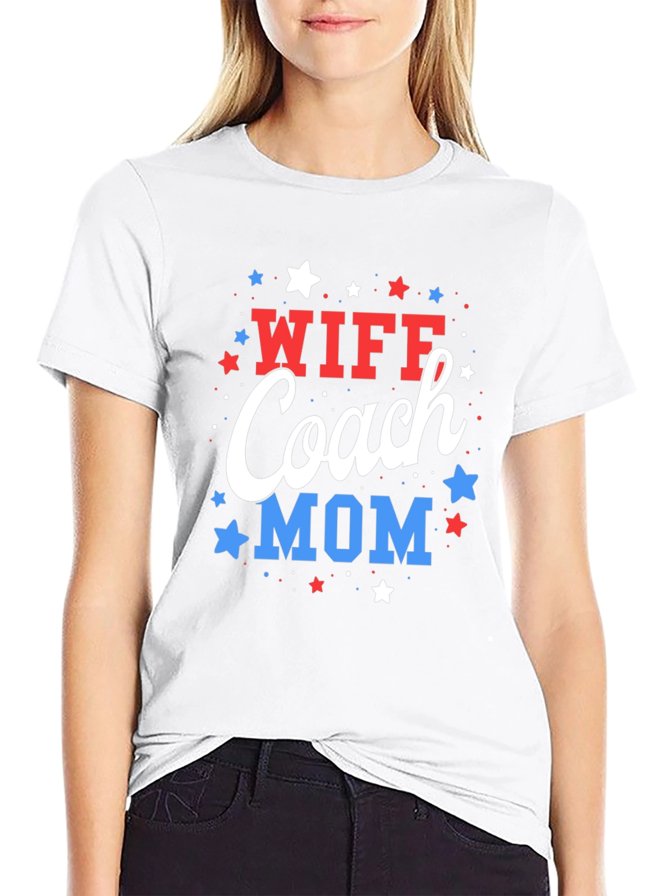Wife Coach Mom T-Shirt - Patriotic Design
