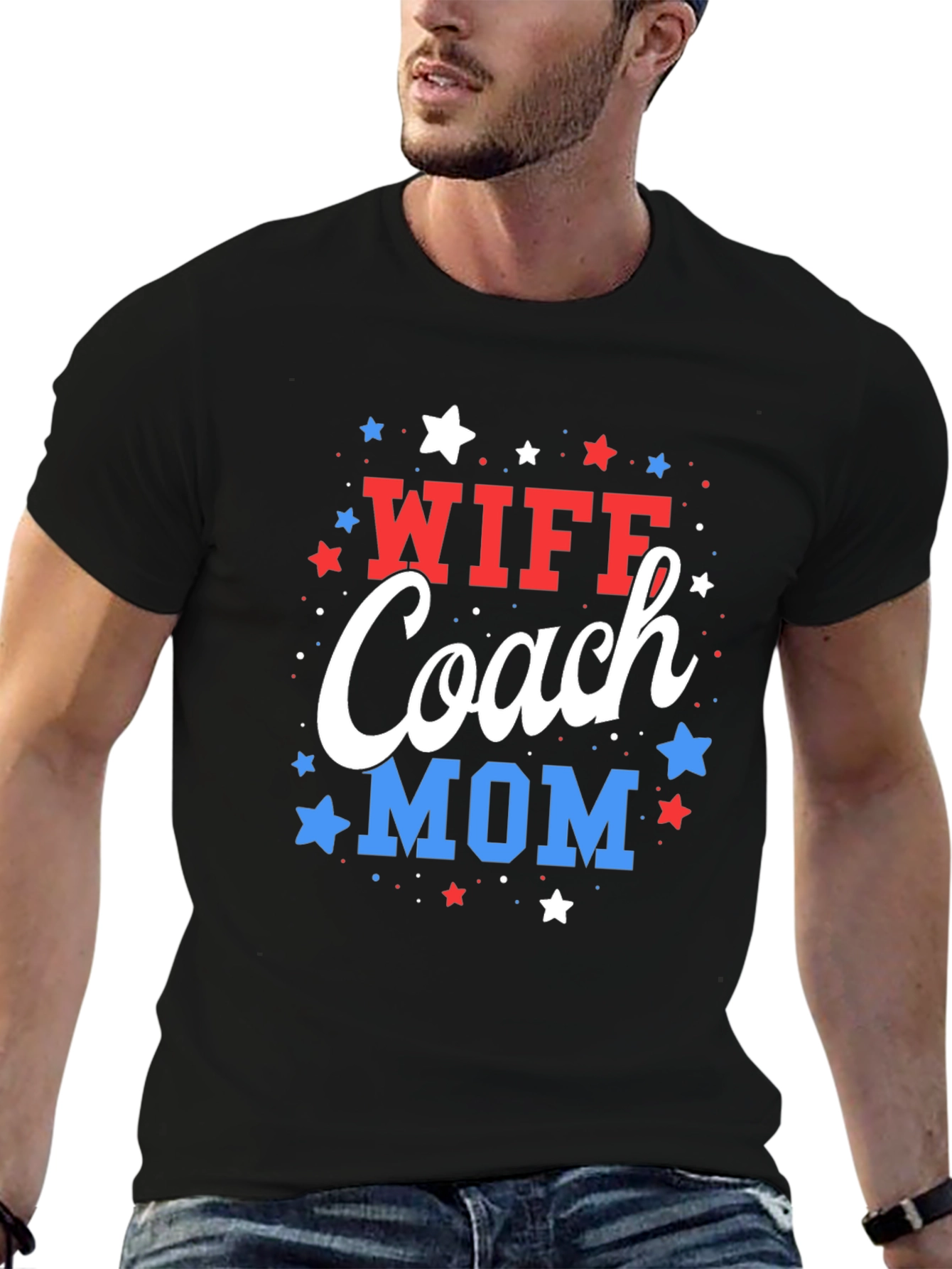 Wife Coach Mom T-Shirt - Patriotic Design