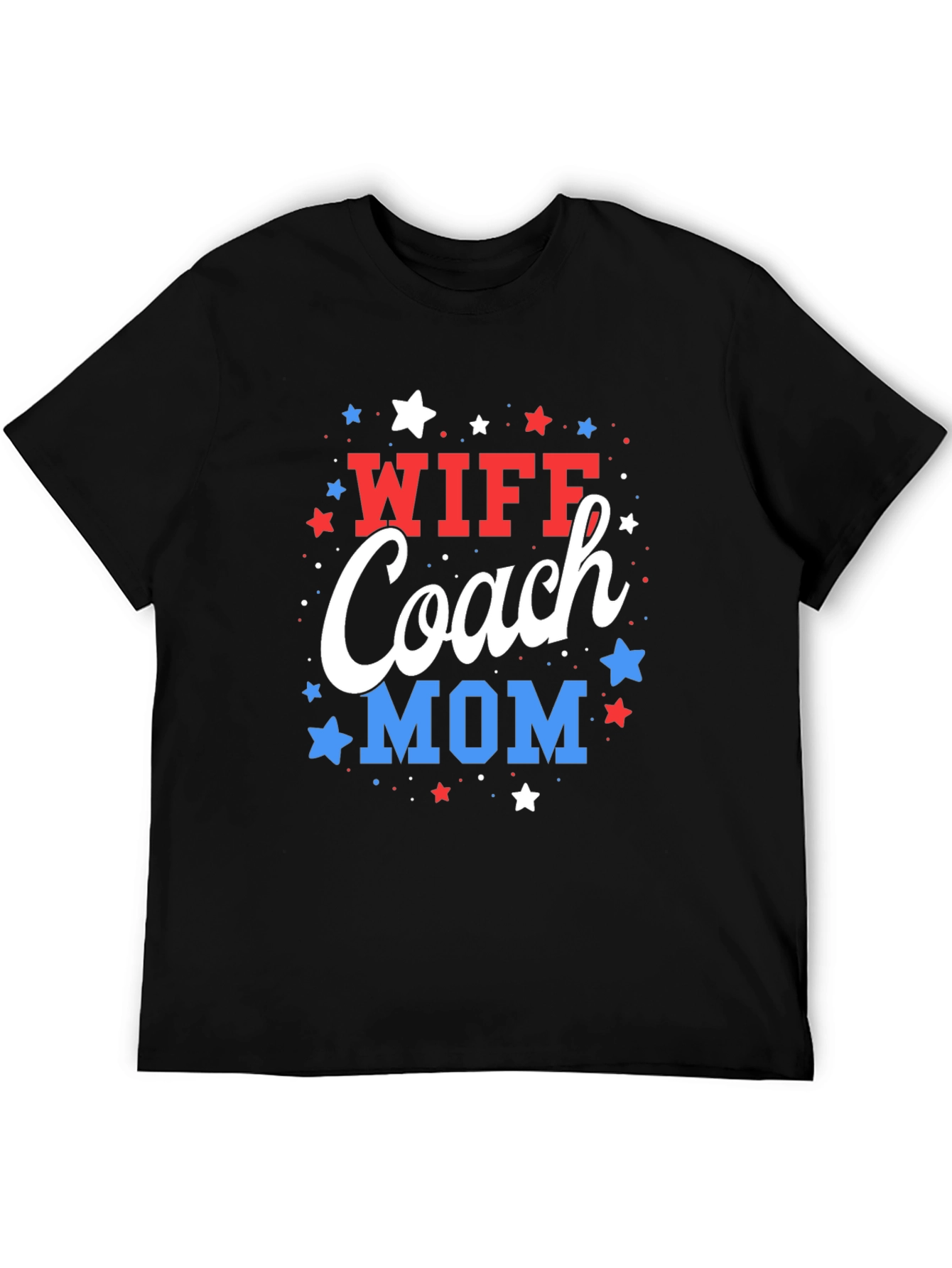 Wife Coach Mom T-Shirt - Patriotic Design