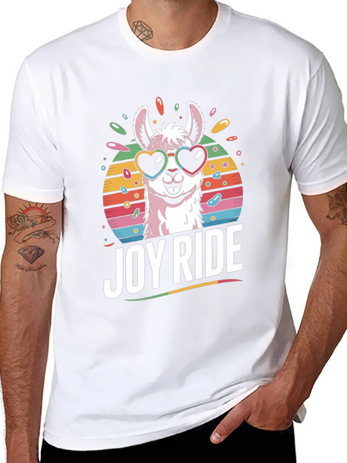 Joy Ride Llama T-Shirt - Heart Sunglasses