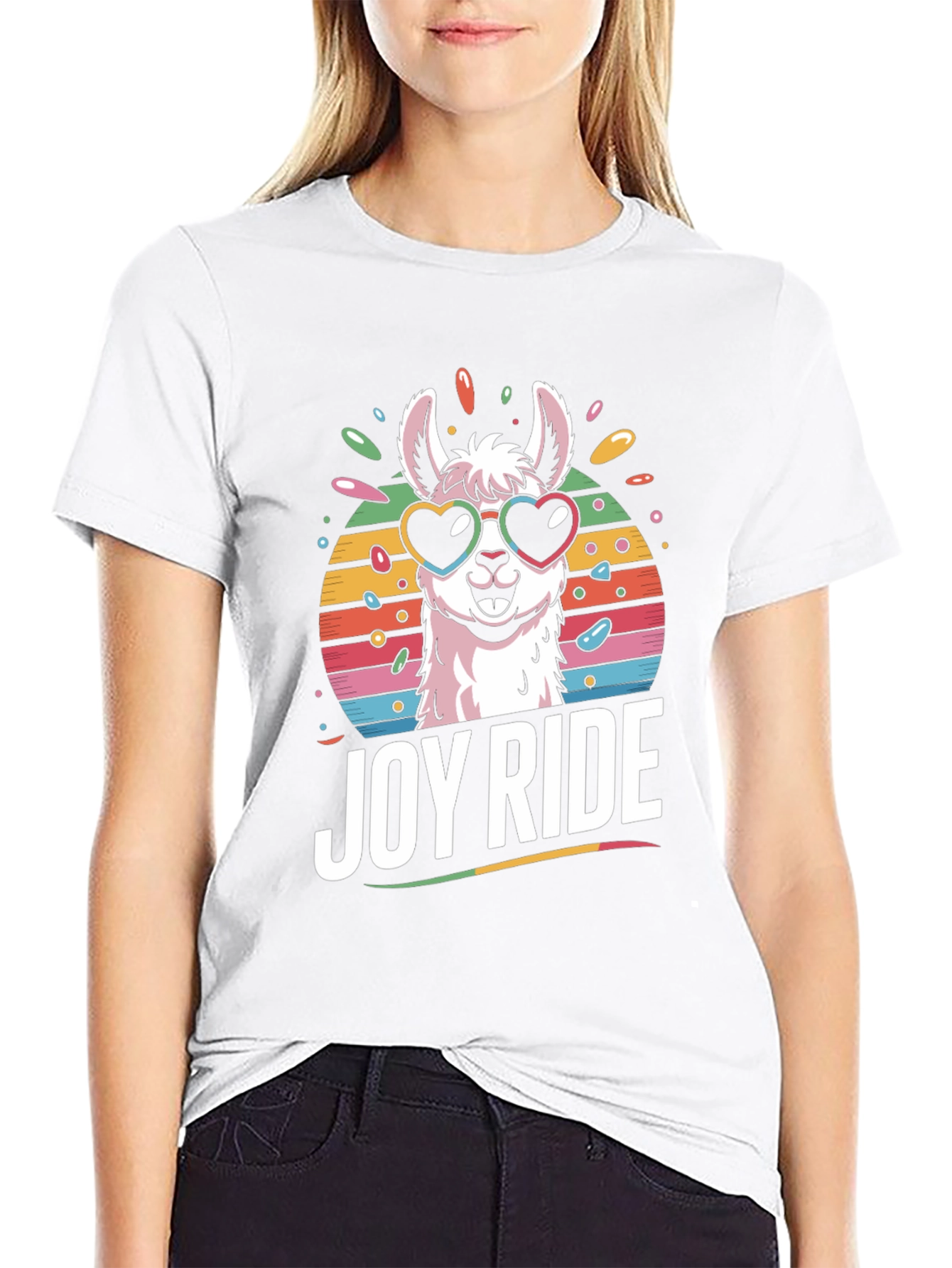 Joy Ride Llama T-Shirt - Heart Sunglasses