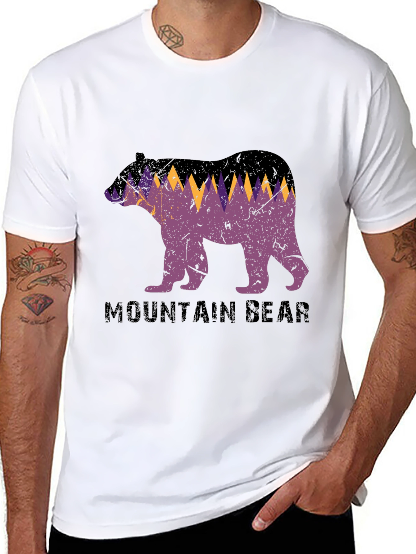 Mountain Bear Graphic Tee - Black