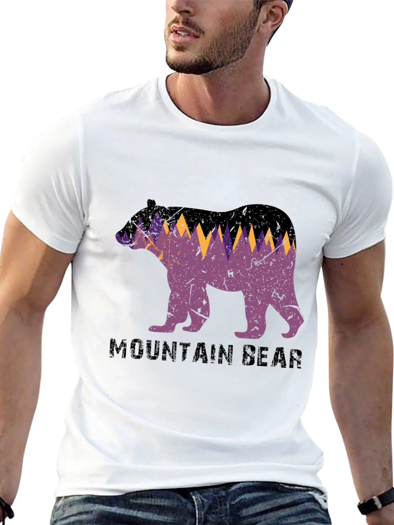 Mountain Bear Graphic Tee - Black