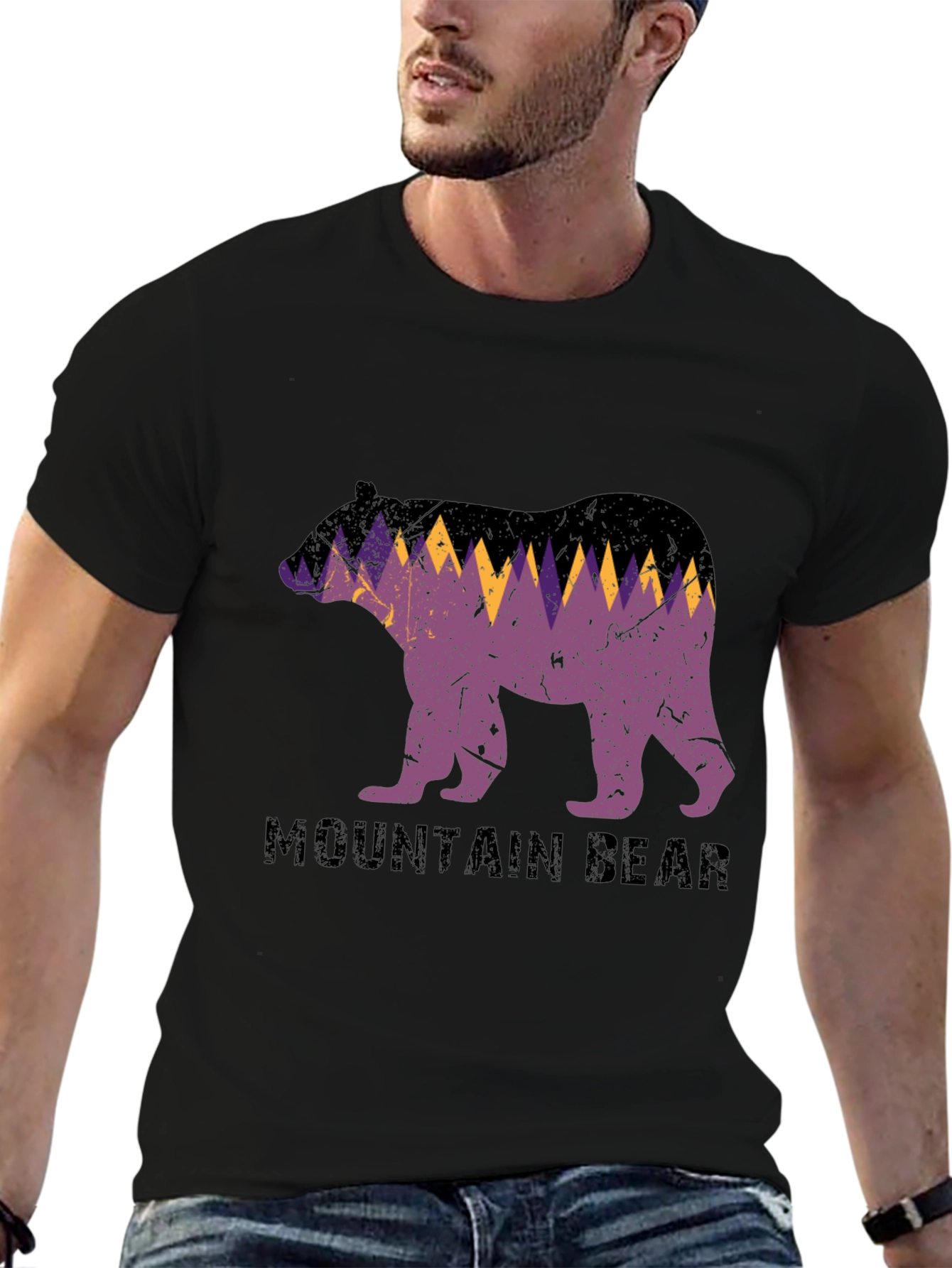 Mountain Bear Graphic Tee - Black