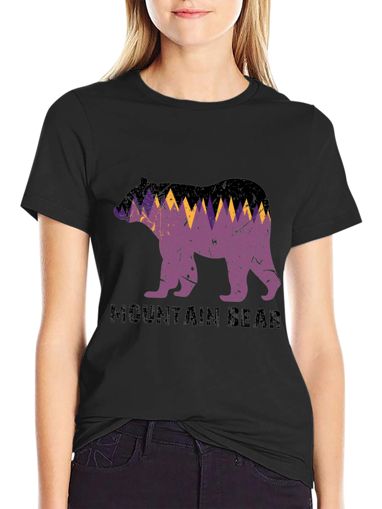 Mountain Bear Graphic Tee - Black