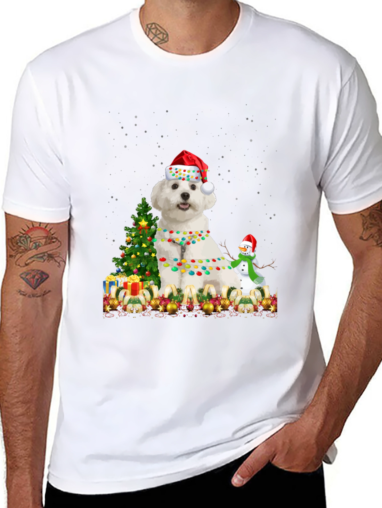 Festive Dog Christmas T-Shirt