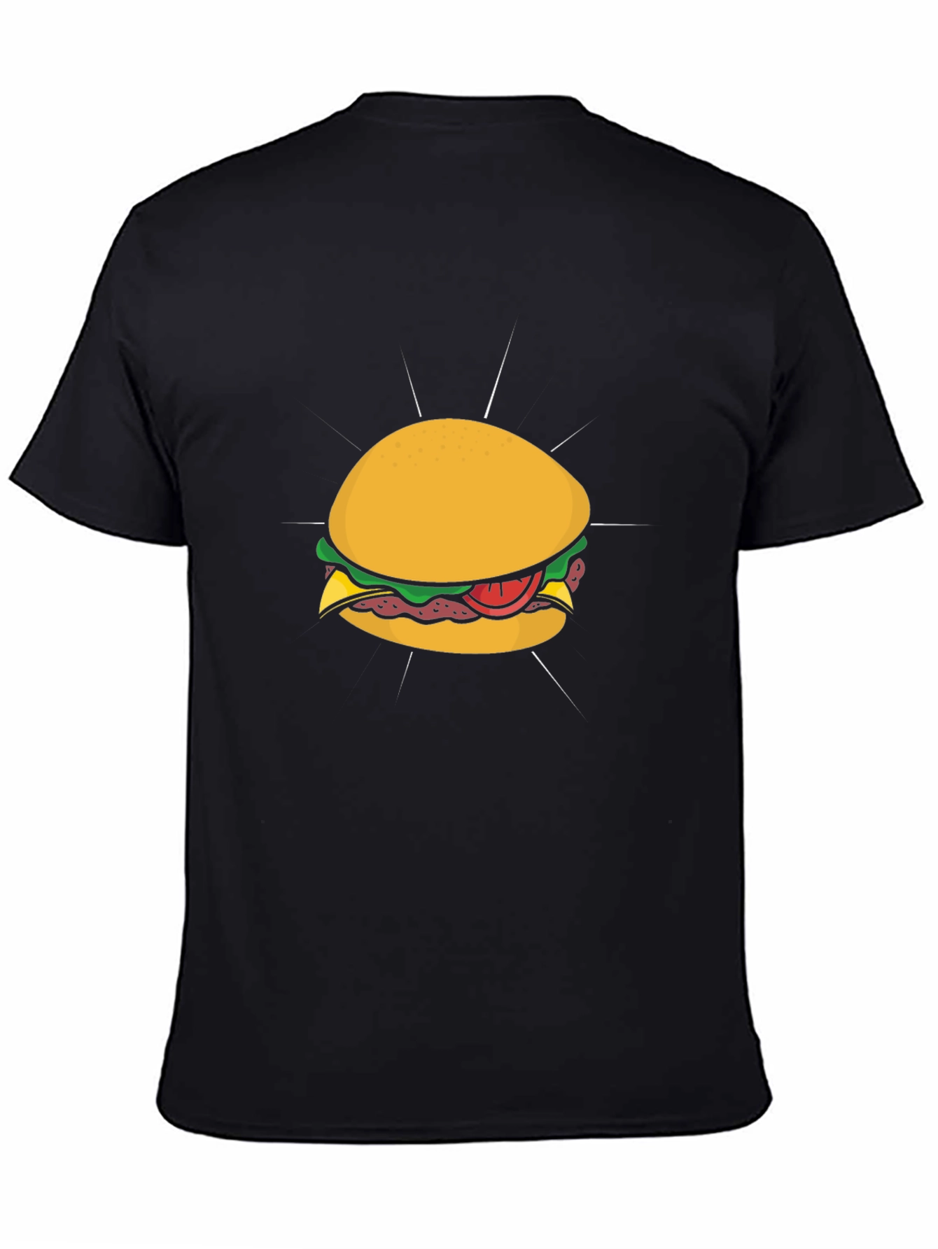 Burger Graphic Tee - Casual Style Black T-Shirt