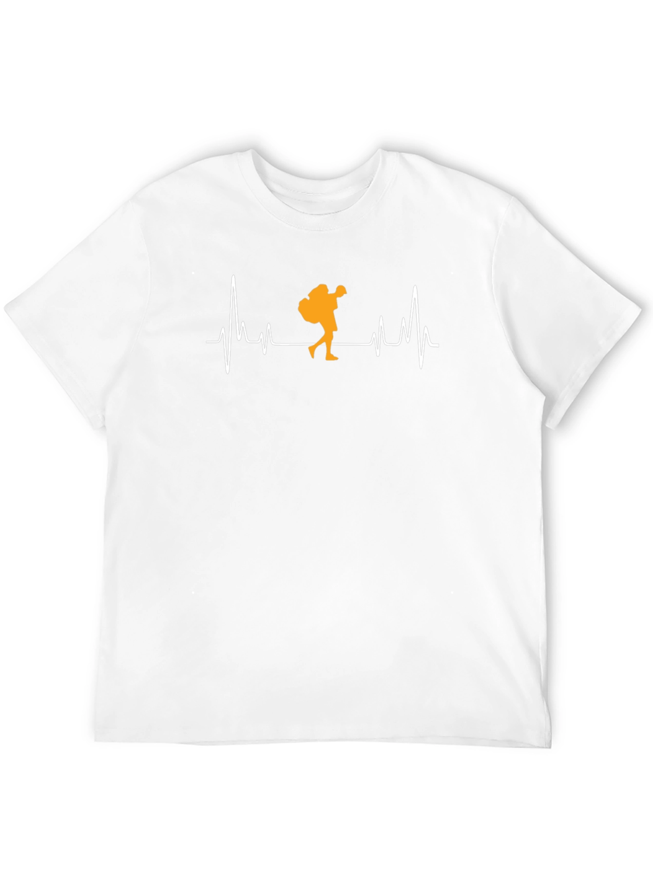 Hiker Heartbeat Graphic Tee - Black Cotton T-Shirt