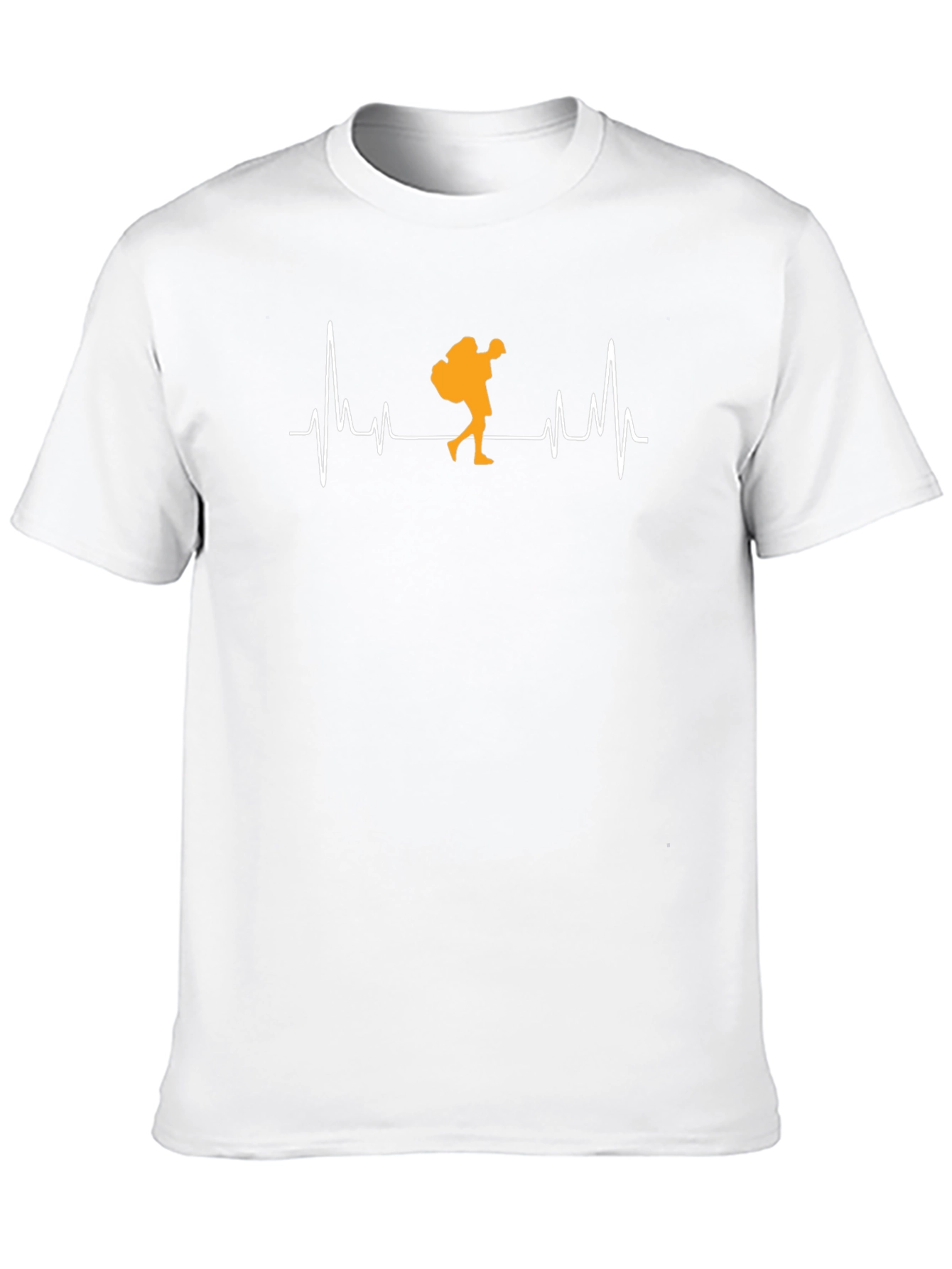Hiker Heartbeat Graphic Tee - Black Cotton T-Shirt