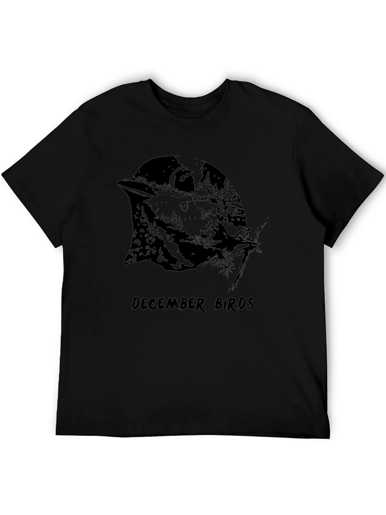 December Birds Graphic Tee - Unisex Black T-Shirt