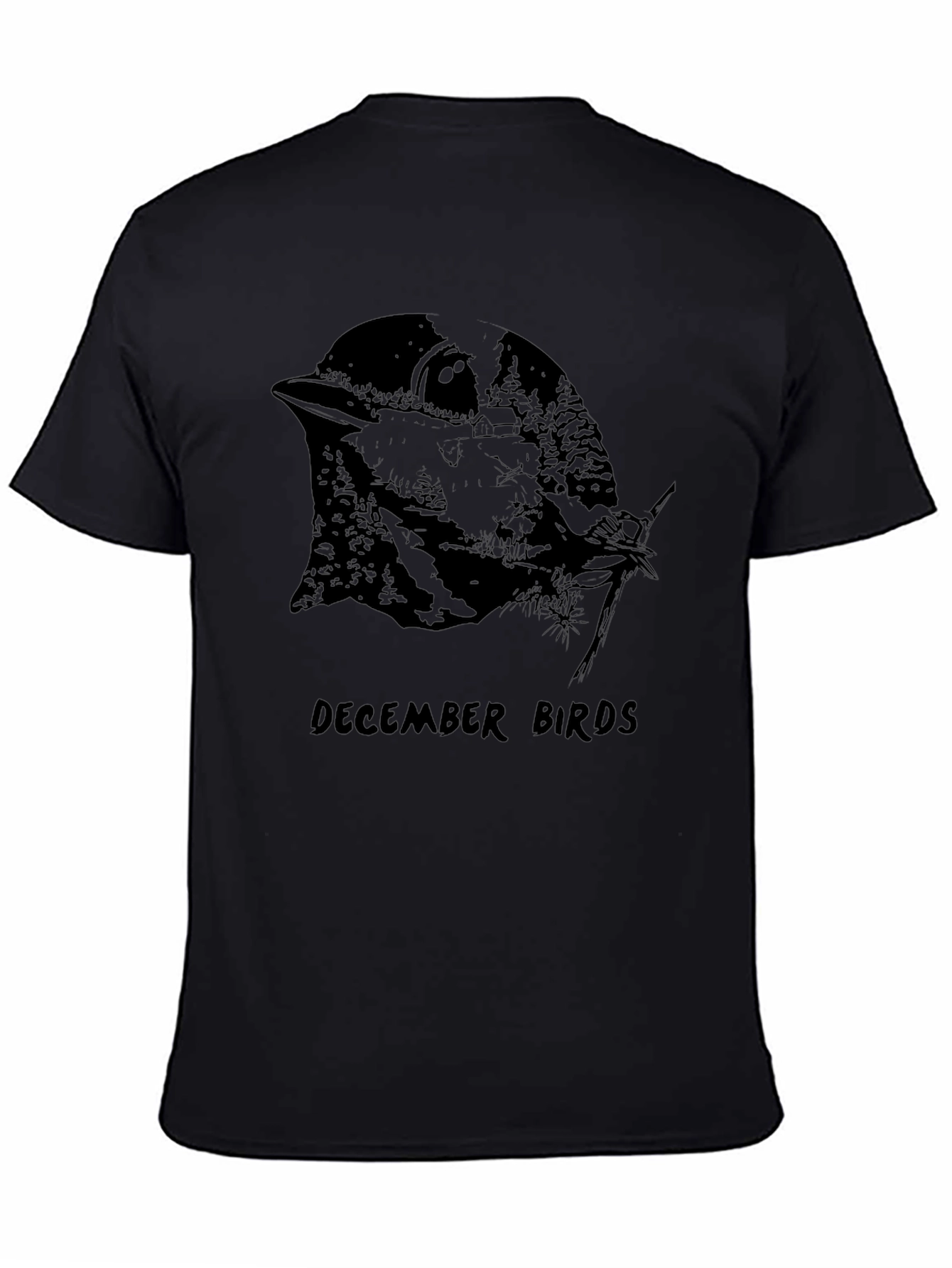 December Birds Graphic Tee - Unisex Black T-Shirt