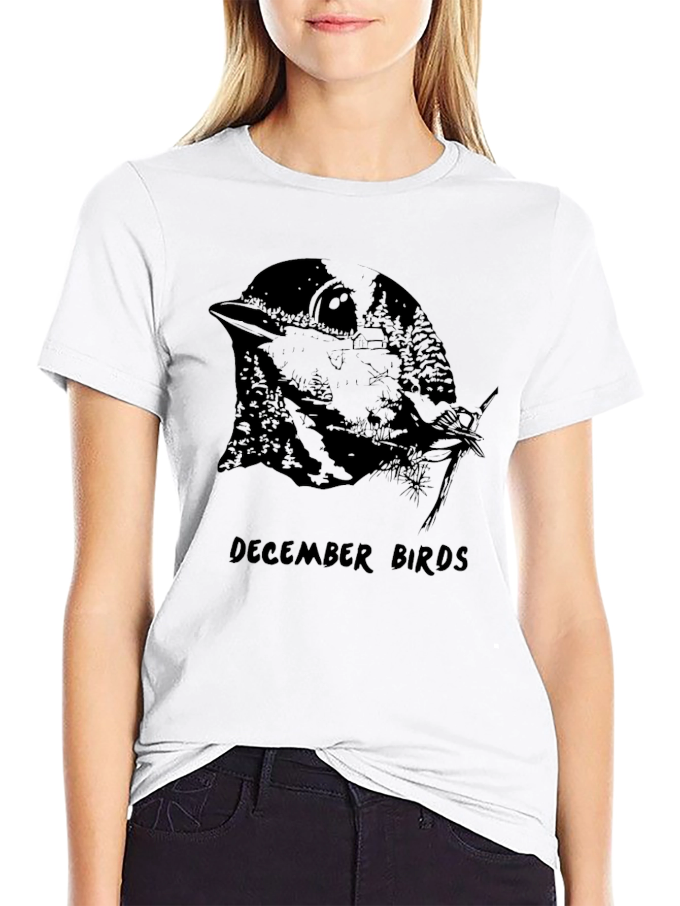 December Birds Graphic Tee - Unisex Black T-Shirt