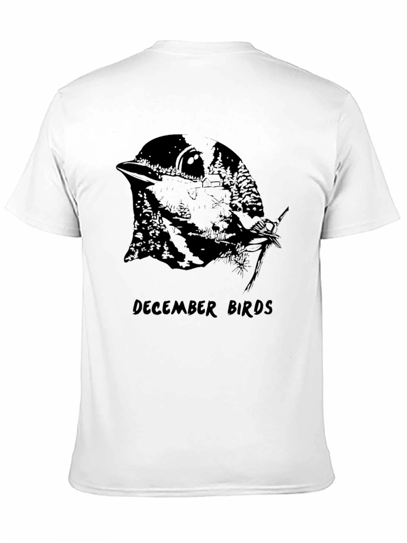 December Birds Graphic Tee - Unisex Black T-Shirt