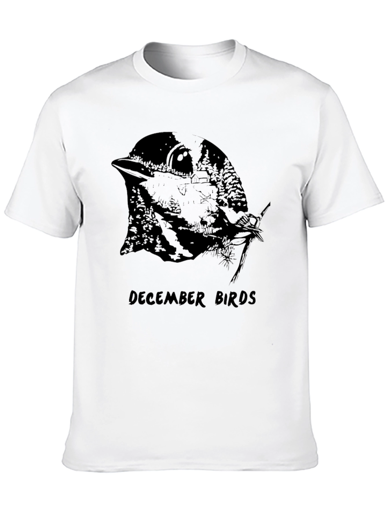 December Birds Graphic Tee - Unisex Black T-Shirt