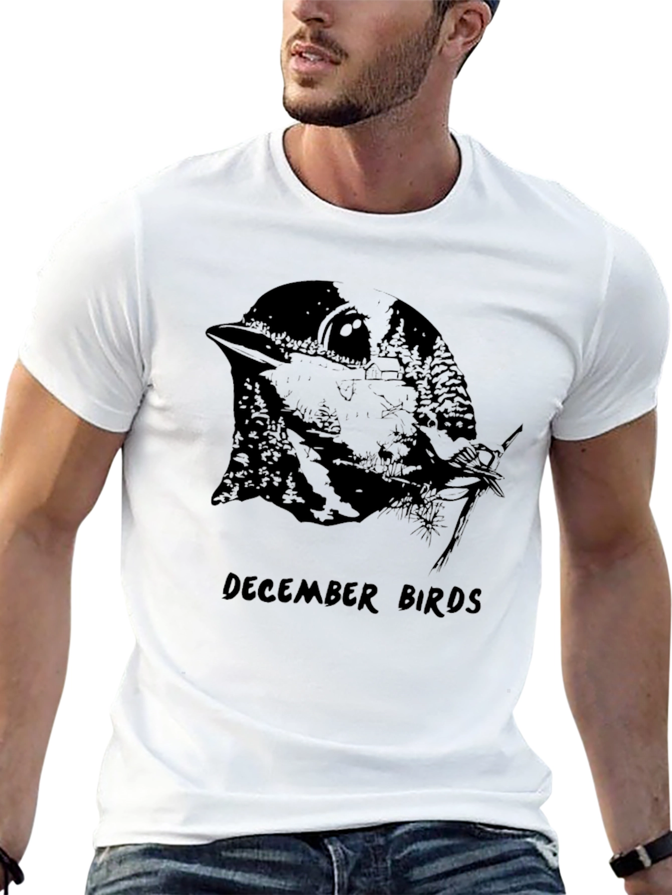 December Birds Graphic Tee - Unisex Black T-Shirt