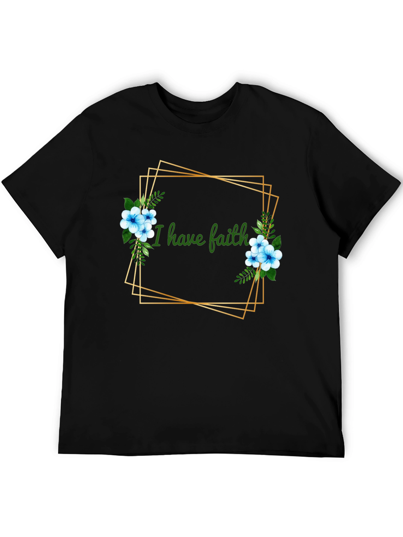 Faith Floral Graphic Tee - Black Unisex T-Shirt