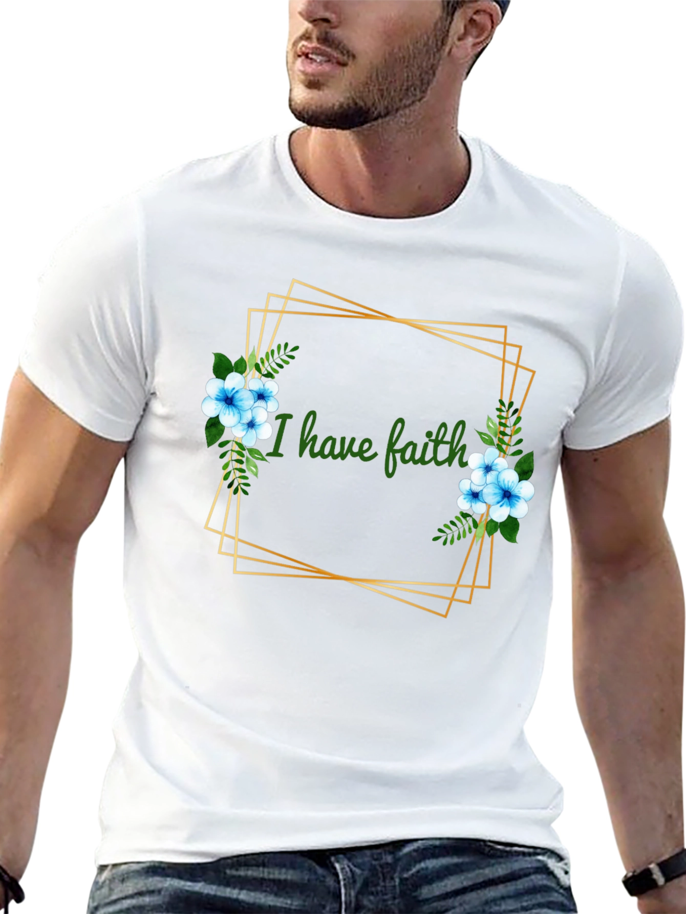 Faith Floral Graphic Tee - Black Unisex T-Shirt