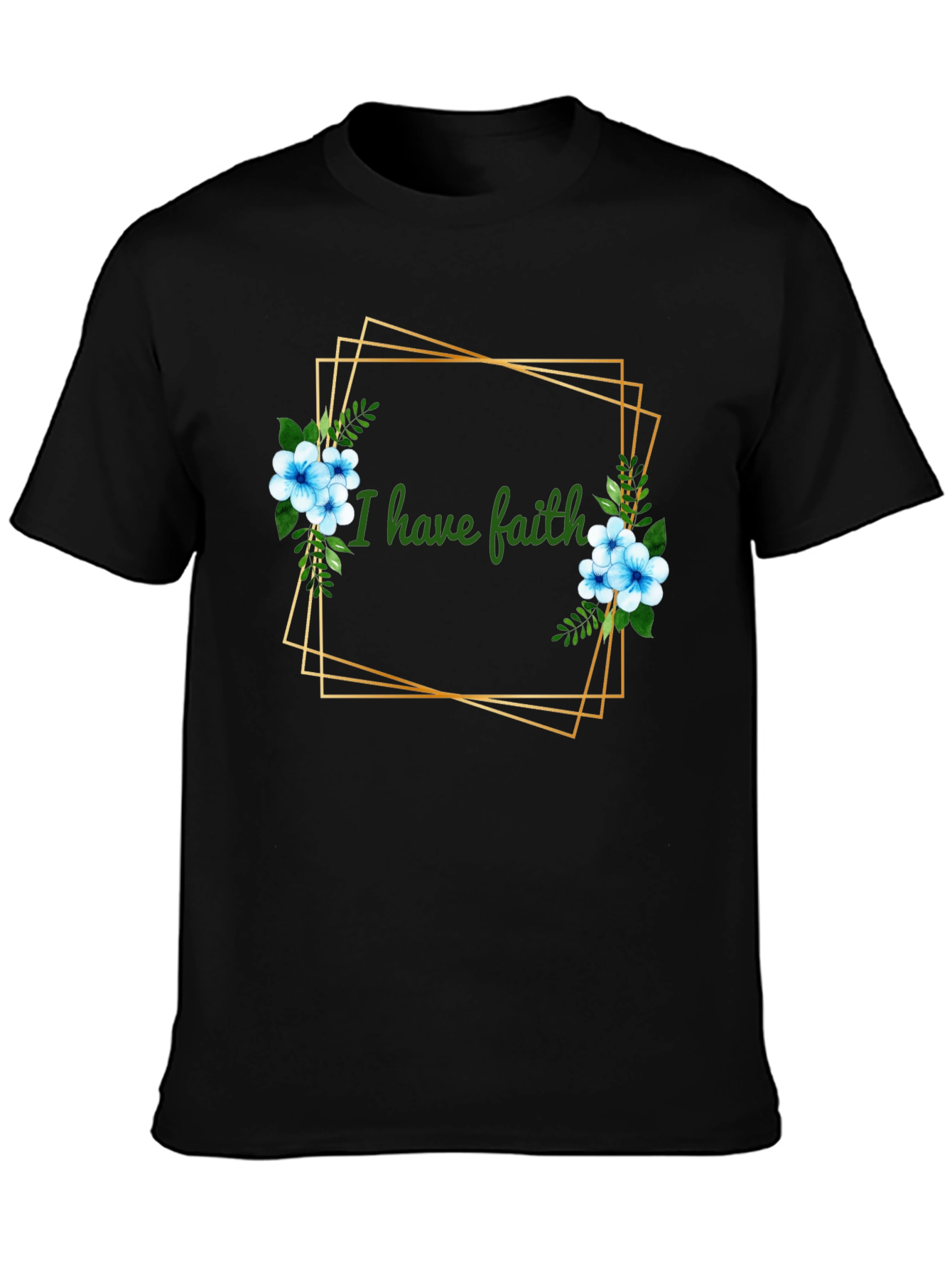 Faith Floral Graphic Tee - Black Unisex T-Shirt