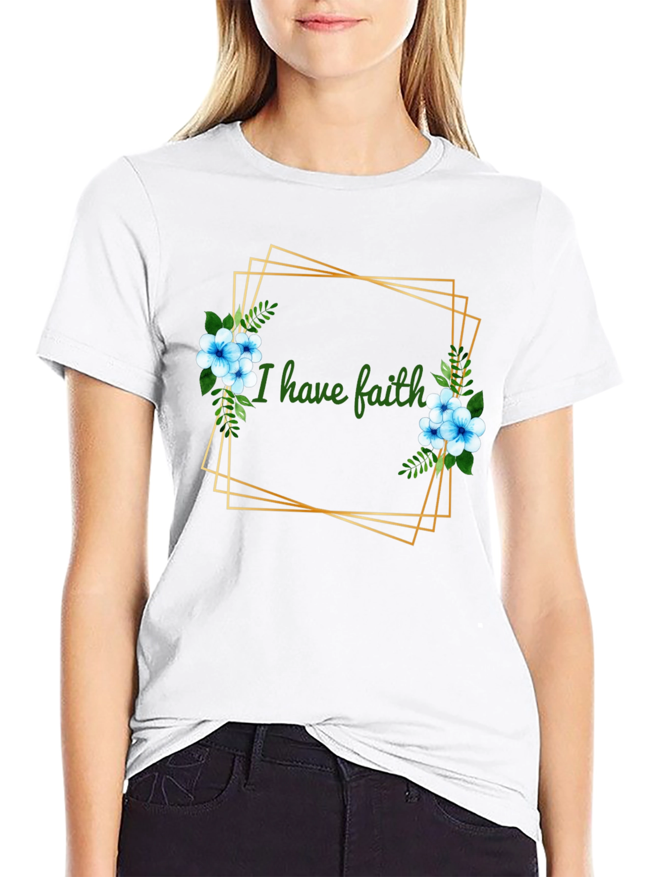 Faith Floral Graphic Tee - Black Unisex T-Shirt