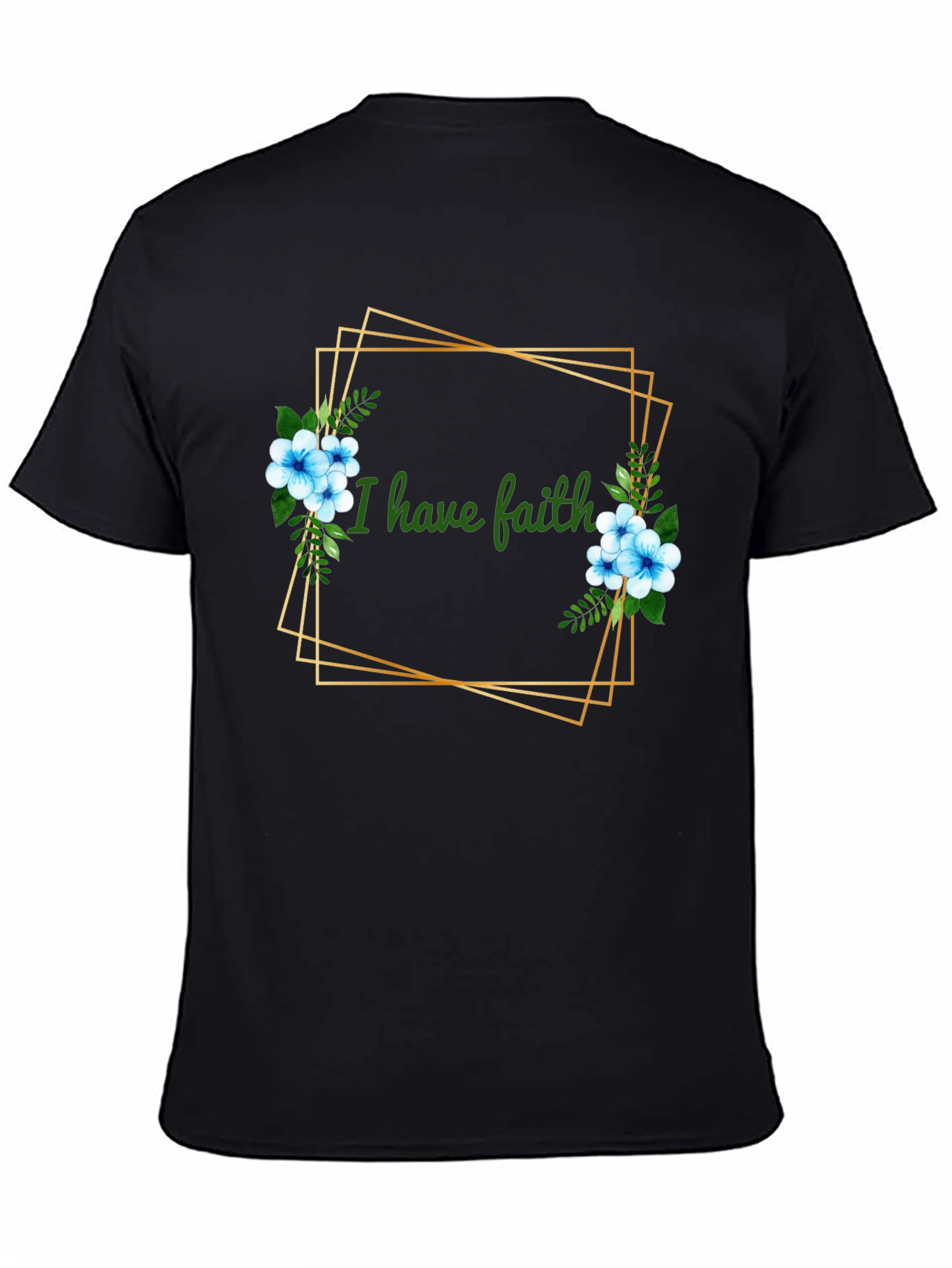 Faith Floral Graphic Tee - Black Unisex T-Shirt