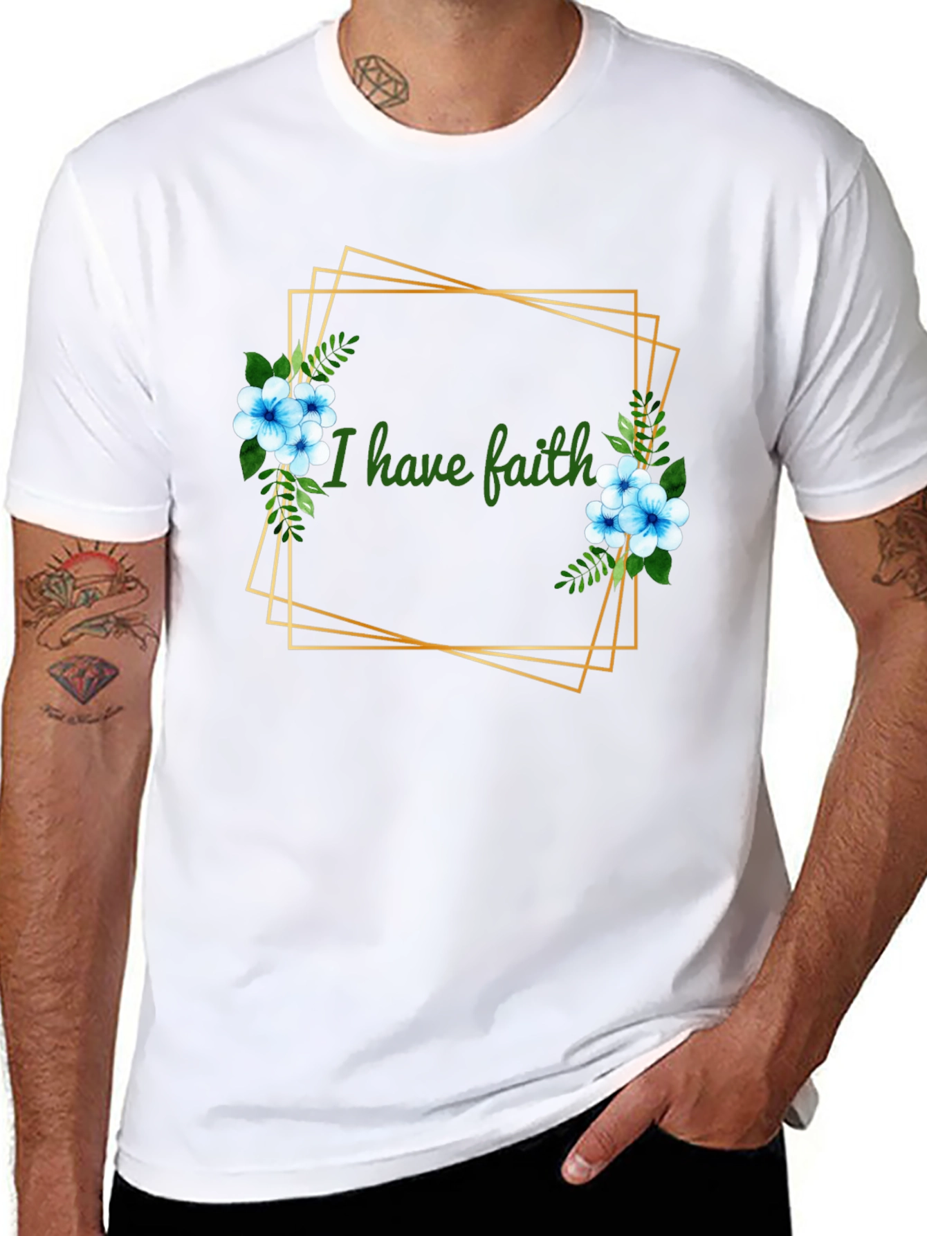 Faith Floral Graphic Tee - Black Unisex T-Shirt