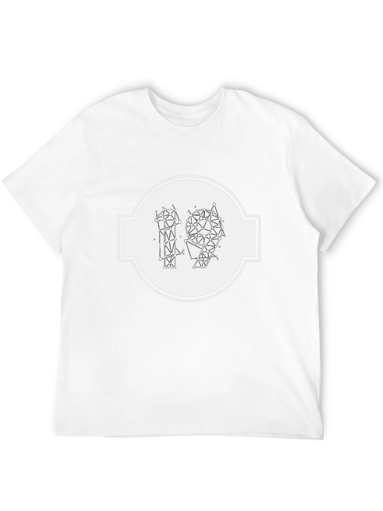 Abstract Geometric 19 Graphic Tee - Modern Black T-Shirt