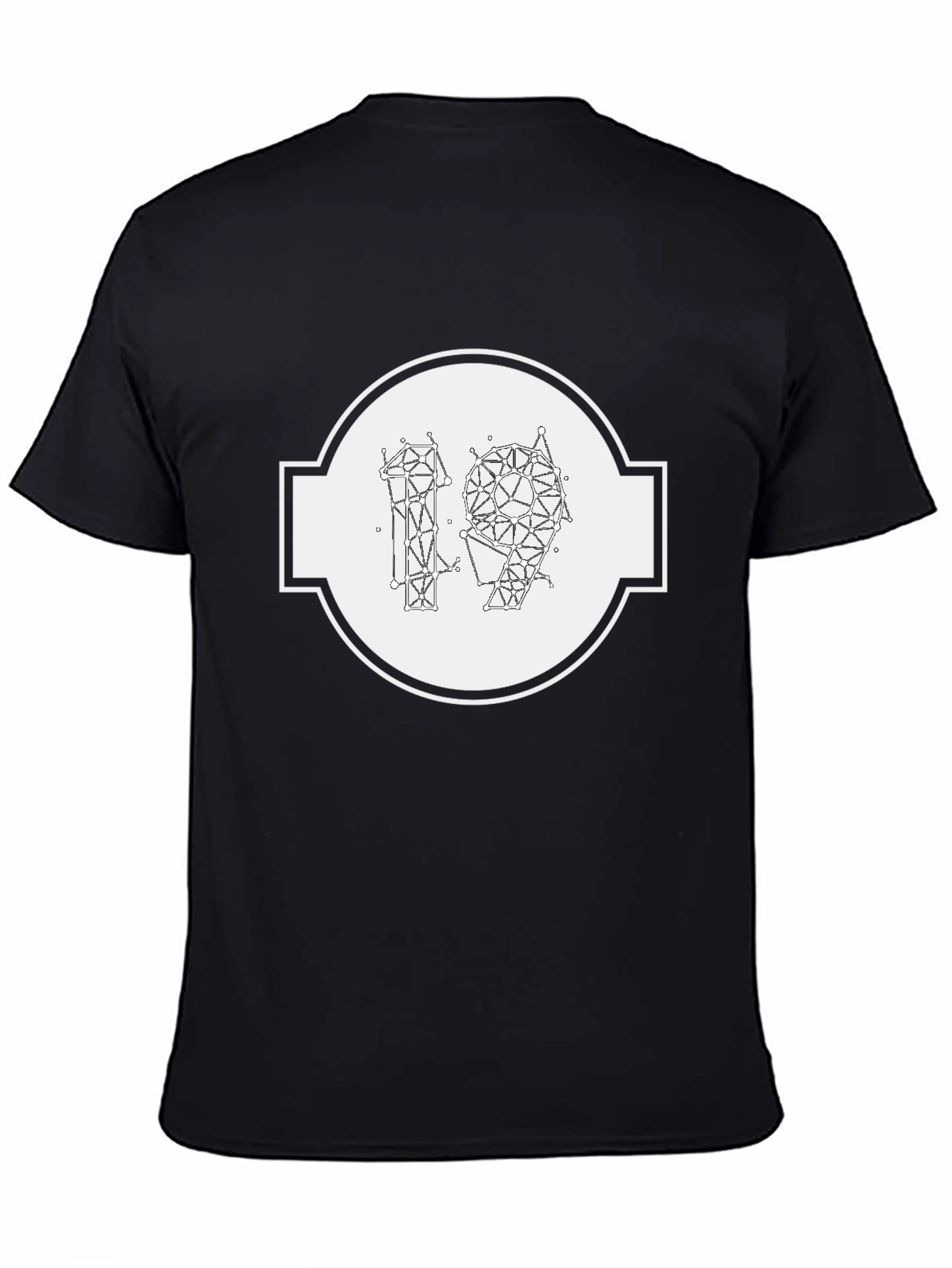 Abstract Geometric 19 Graphic Tee - Modern Black T-Shirt