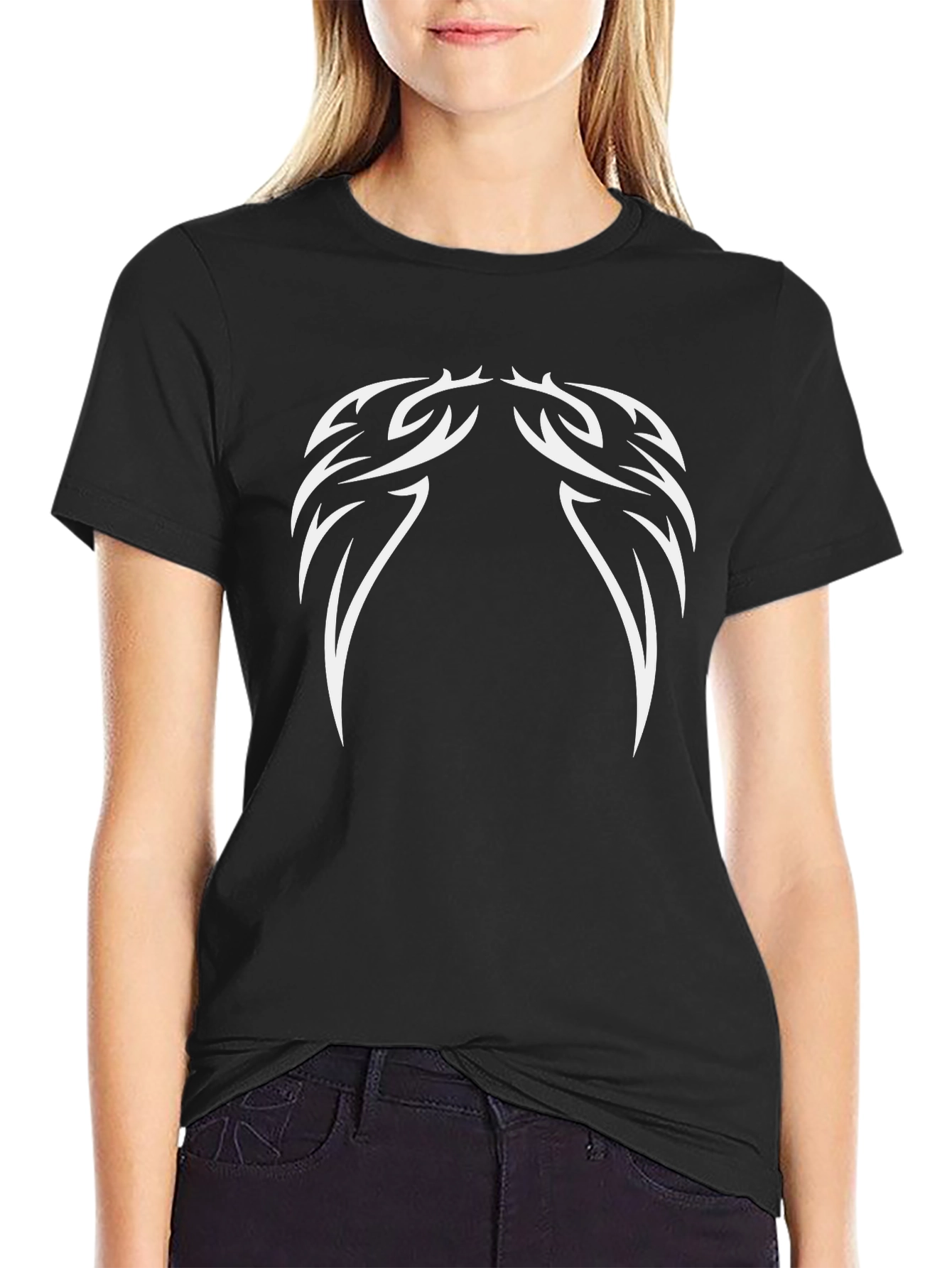 Tribal Graphic Black T-Shirt - Modern Casual Wear