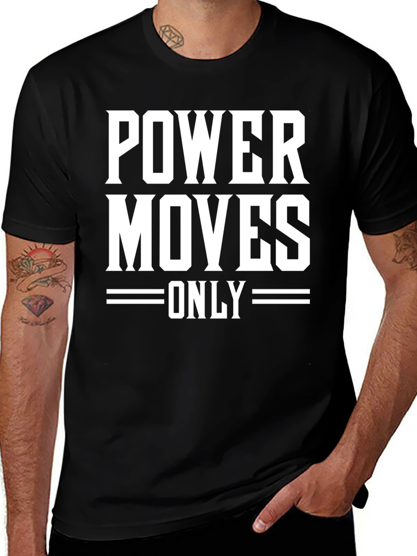 Power Moves Only Graphic Tee - Mens Black T-Shirt