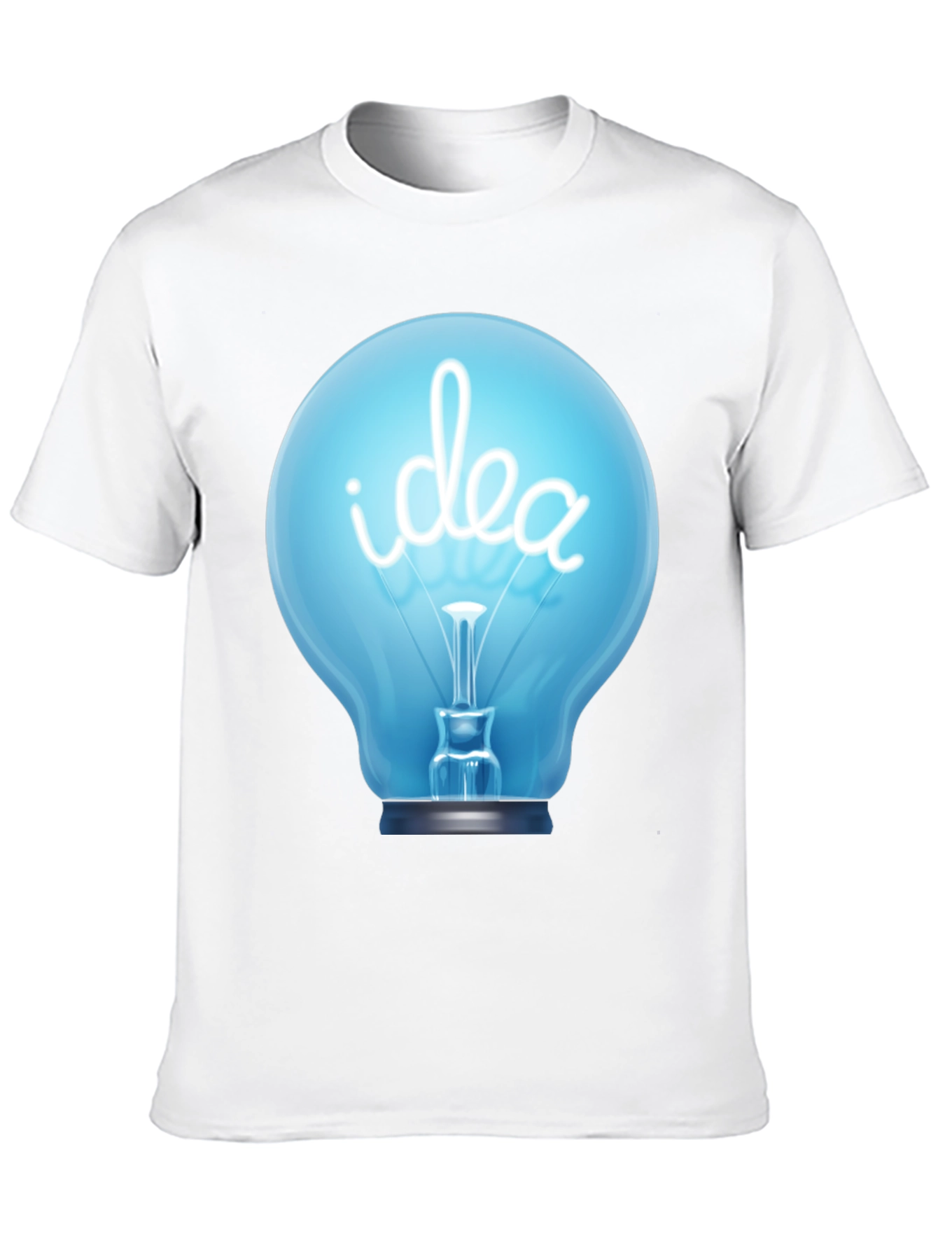 Idea Lightbulb Graphic Tee - Black Cotton T-Shirt