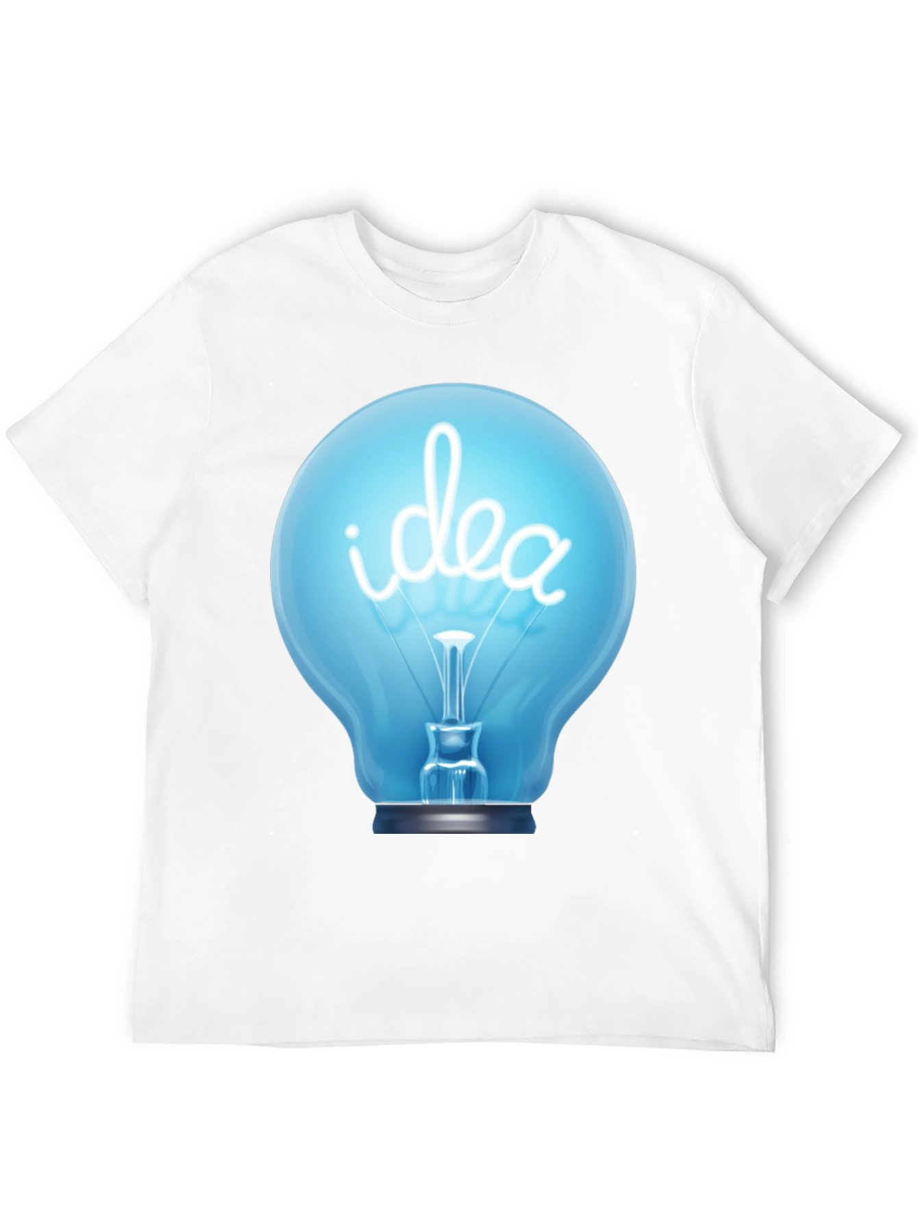 Idea Lightbulb Graphic Tee - Black Cotton T-Shirt