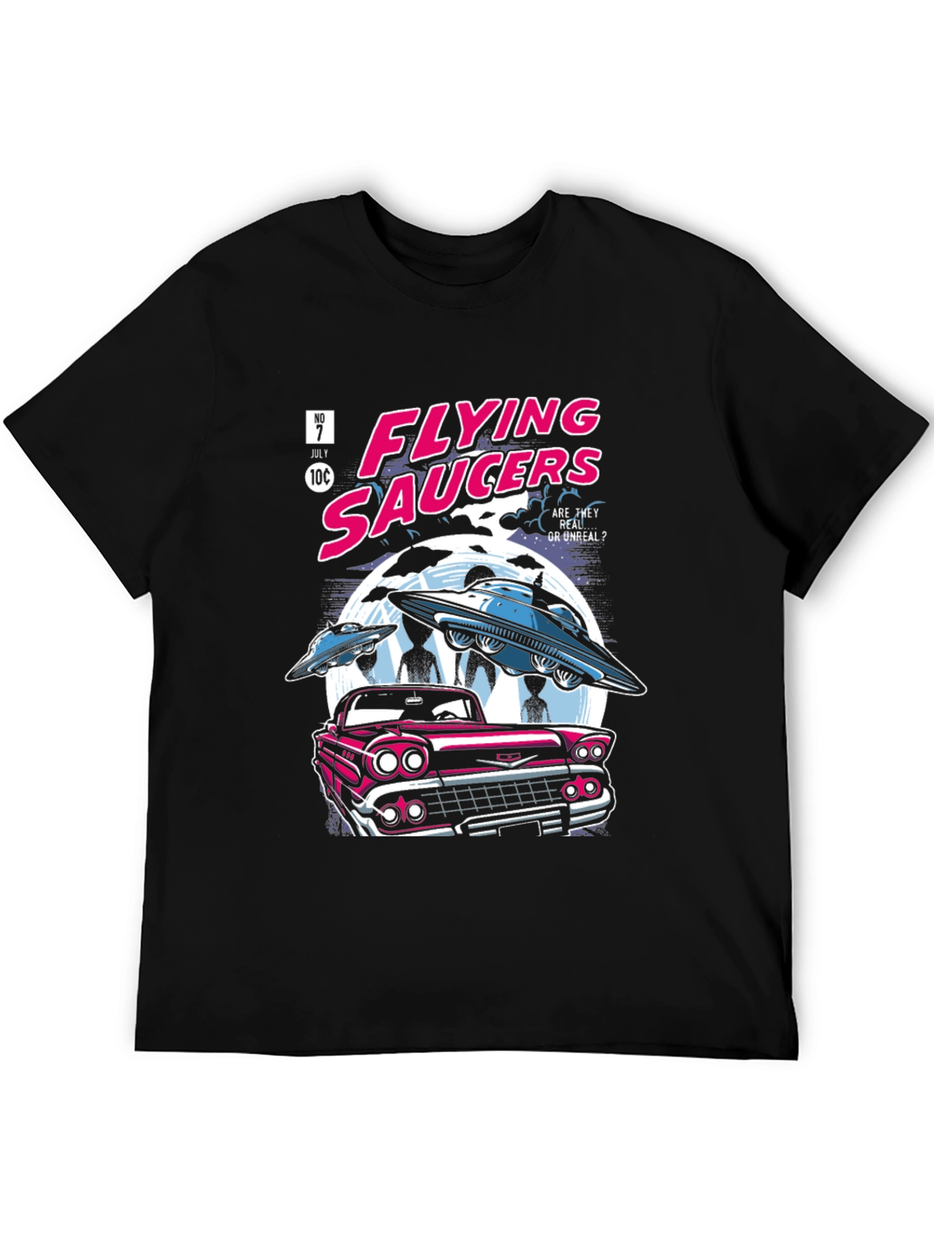 Retro Flying Saucers Graphic T-Shirt